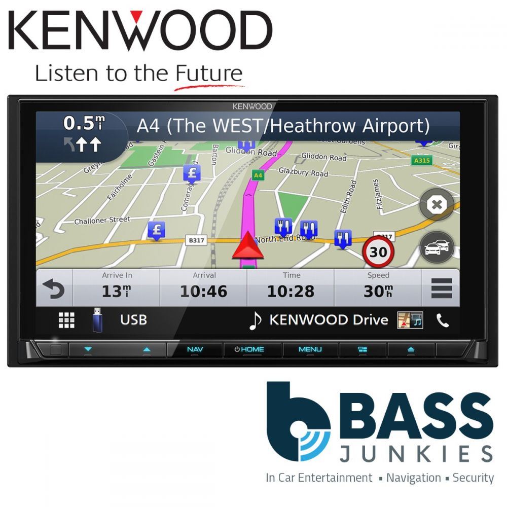 Kenwood DNX-9190DABS - 6.8” HD DAB+ Wifi Navigation Bluetooth DVD CD MP3 USB Car AV Stereo Radio Tuner Player