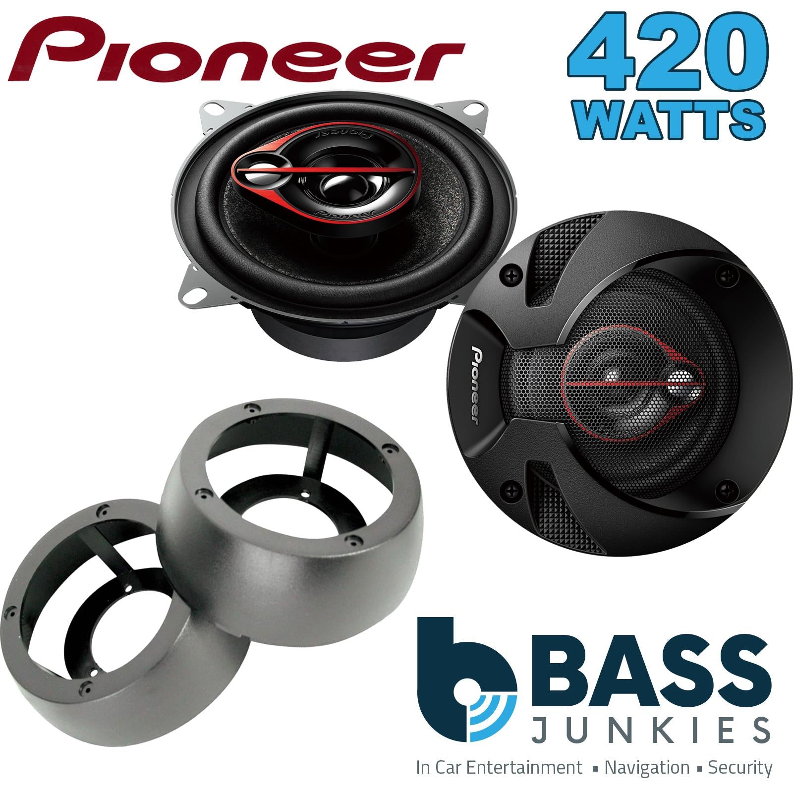 Pionner TS-R1051S 100mm/10cm/4" 3 Way Coaxial Car speakers (Per Pair Max 420|60 watts RMS) Fits Universal