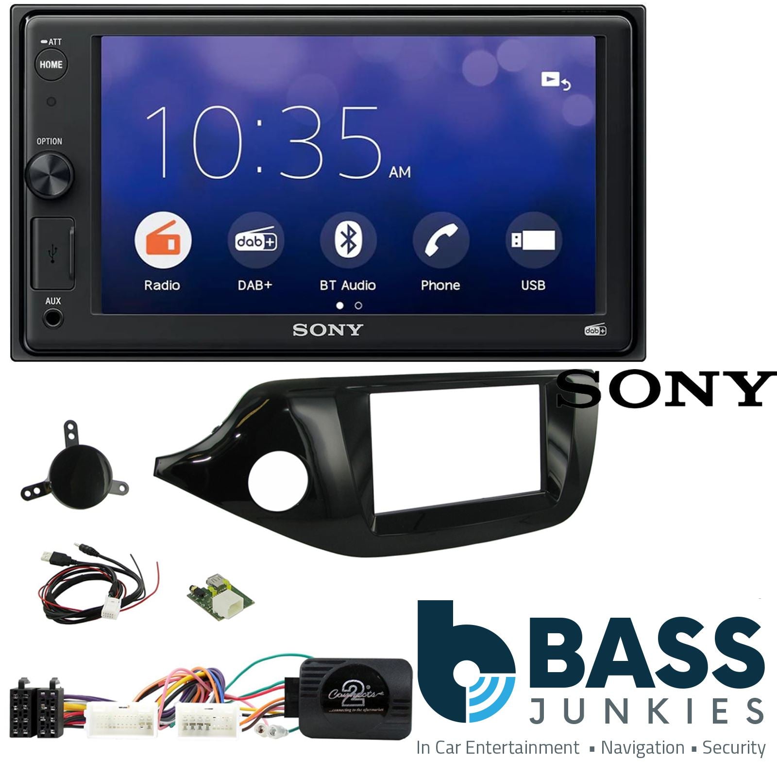 SONY XAV-1550D DAB+ Smart Bluetooth Car Radio + Stereo fitting kit + Steering Wheel Controls Loom for Kia Cee'd 2012-2018 | Kia Pro-Cee'd 2012-2018