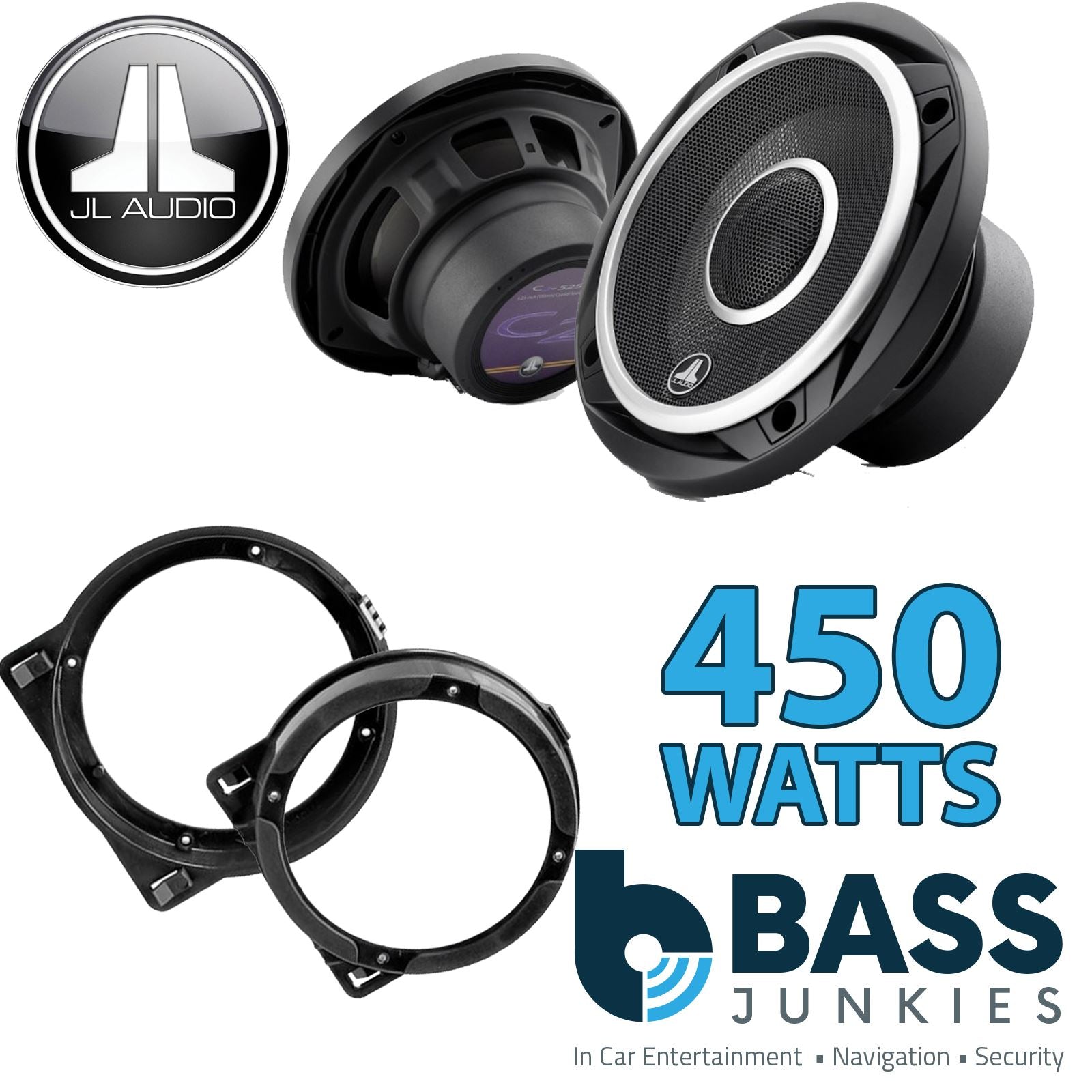JL Audio C2-525X 2-Way 130mm/13cm/5.25" Coaxial Speakers (Per Pair 450 Watts) Fits Honda Civic 2001-06