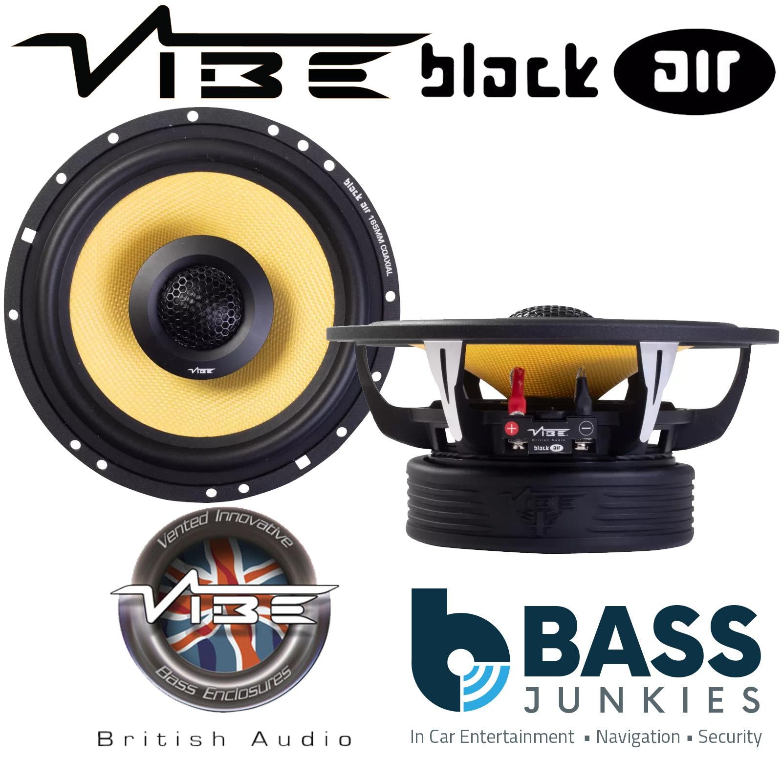 VIBE BA6-V4 – 840 Watts a Pair Blackair 6.5" 2 Way Coaxial Car Door Speakers (Pair)