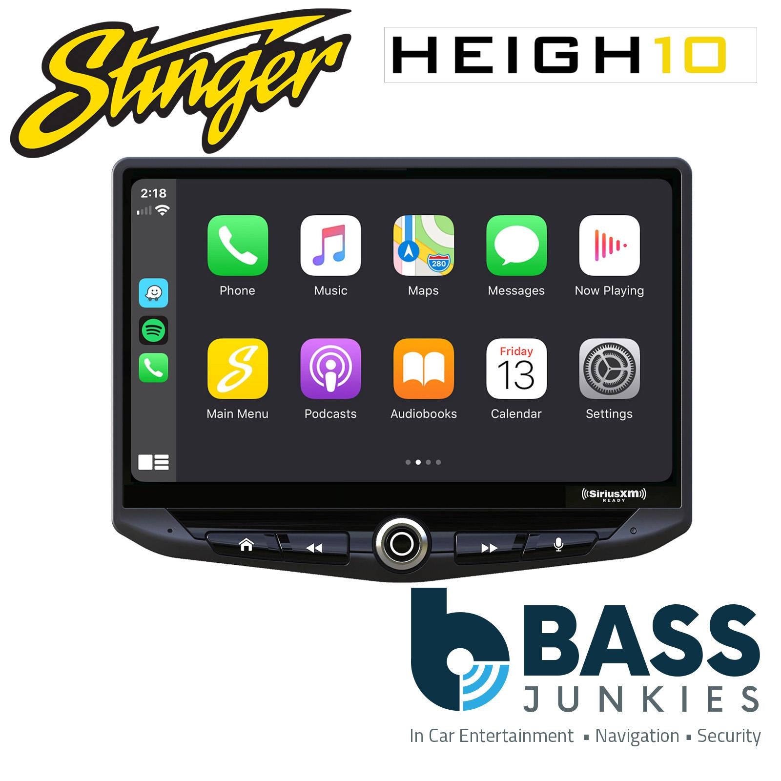 Stinger HEIGH10 10" Floating Touchscreen Bluetooth DAB CarPlay Android Car Stereo