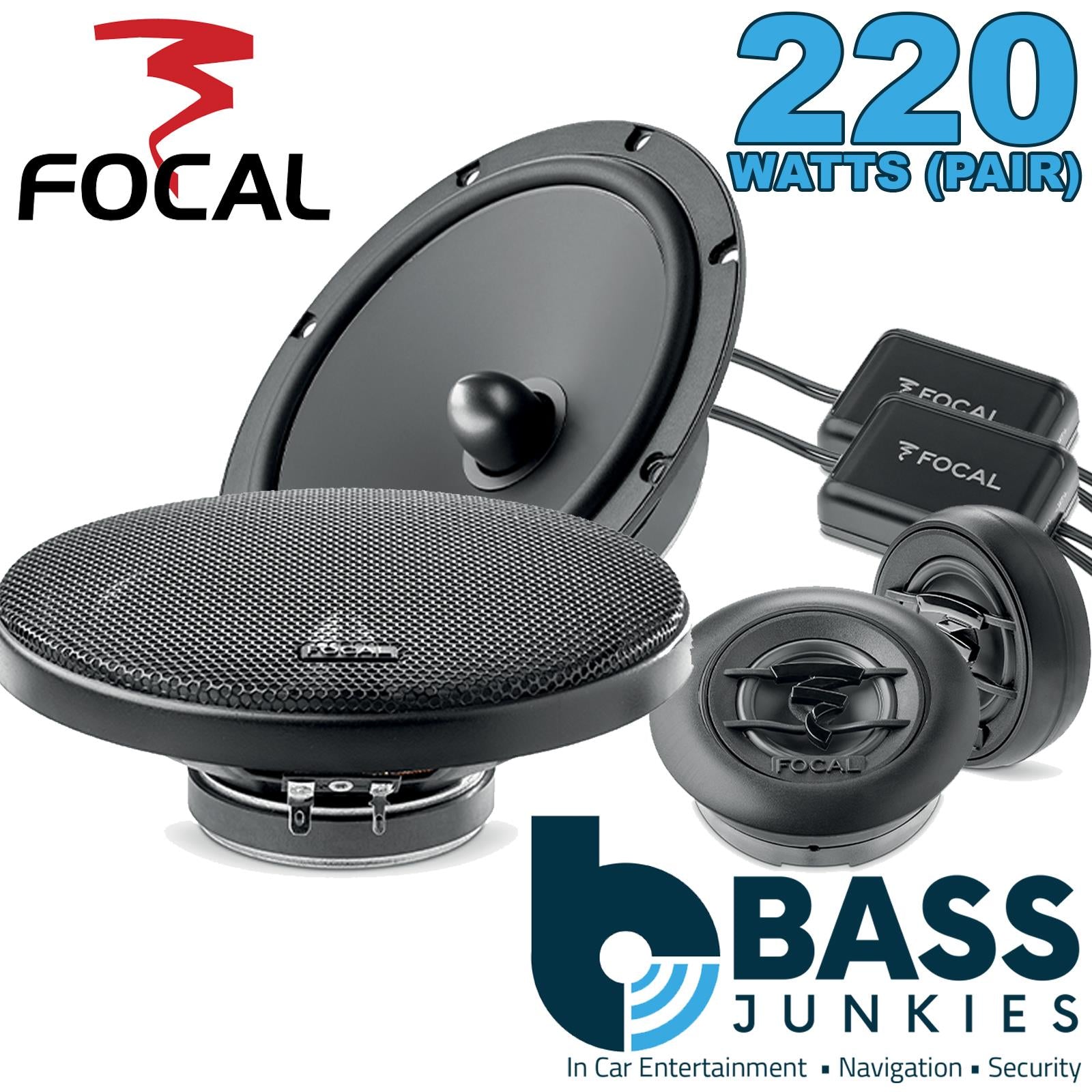 Focal ASE165-S 165mm/16.5cm/6.5" Shallow Mount Slim Fit Car Door Component Speakers (Per Pair Max 220 watts | 110 watts RMS) Each Speaker: Max 110 watts | RMS 55 watts [Woofer/Tweeter/Crossover]