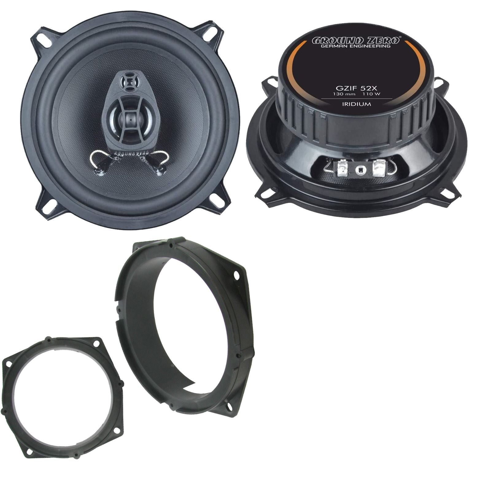 Ground Zero 2-Way 130mm/13cm/5.25" Car Coaxial Speakers (Pair Max 220 Watts) Fits Mitsubishi Colt 2005-13