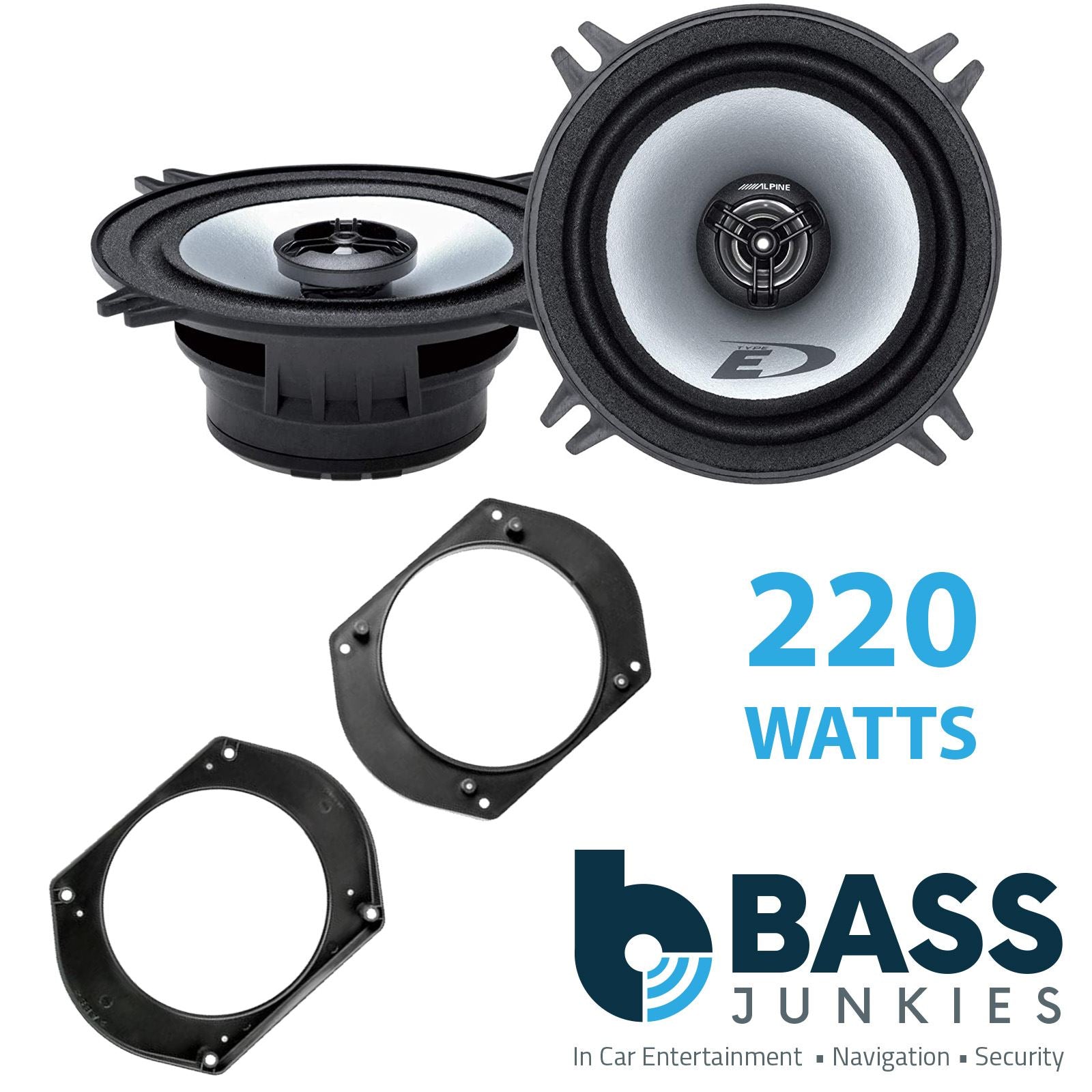 Alpine SXE-1325S 2-Way 130mm/13cm/5.25" Coaxial Speakers (Per Pair 400 Watts) Fits Alfa Romeo Spider 1994-00 | Fiat Brava 95-01 | Bravo 95-01 | Marea 96-02 | Lancia Ypsilon 03-11 | Y 95-03