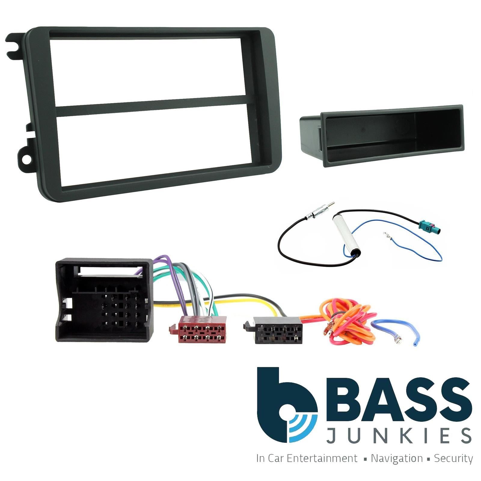 Single Din Stereo Fitting Kit + Steering Controls to fit Skoda Superb 08-13|VW Golf 03-13|Passat 05-15|Polo 09-14|EOS 06-16|Touran 06-10|Caddy 03-10|Jetta 05-11|Scirocco 08-15|Vento 10-