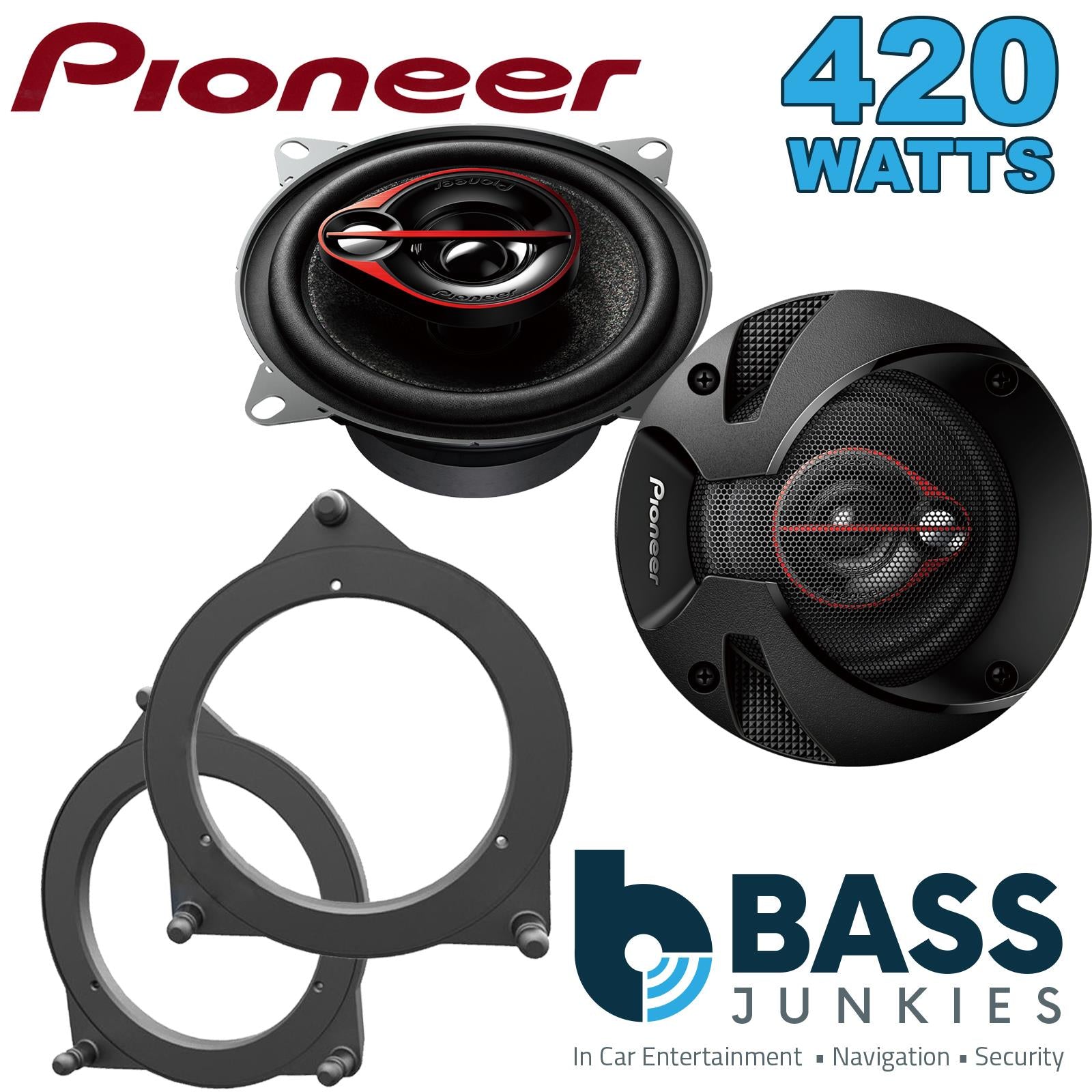 Pionner TS-R1051S 100mm/10cm/4" 3 Way Coaxial Car speakers (Per Pair Max 420|60 watts RMS) Fits Mercedes C-Class 2015-21