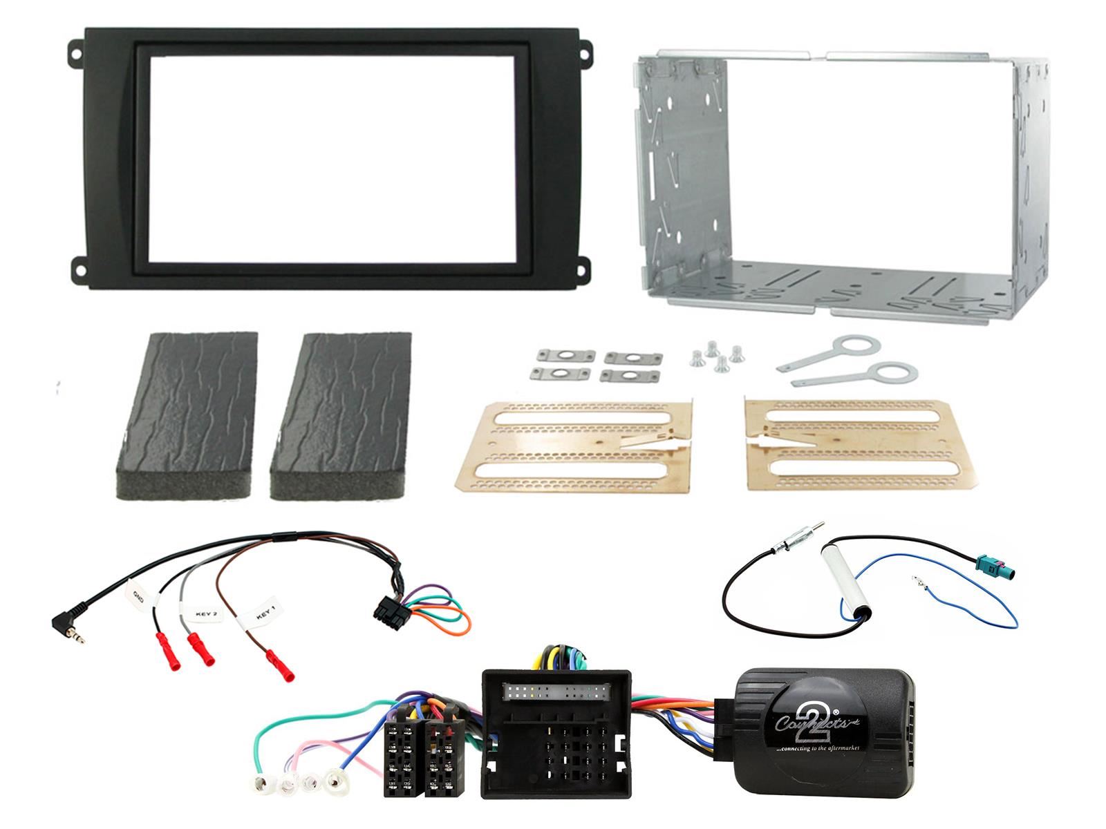 Grundig 6.8" Apple Android Double Din Stereo Fitting Kit + Steering Wheel Stalk Controls to fit Porsche Cayenne 2007-10