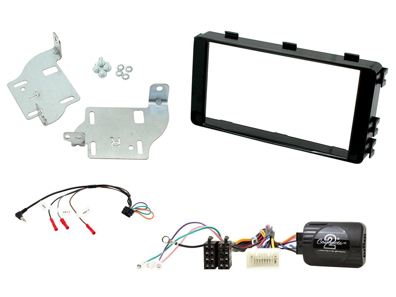 Connects2 CTKMT09 - Mitsubishi Outlander 2013 Onwards Double Din Fascia & Steering Wheel Interface Installation Kit