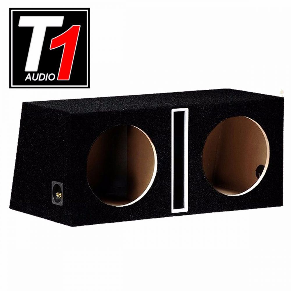 T1 Audio - 12" Double Slot Ported Enclosure Fully Carperted MDF Car Sub Subwoofer Bass Box