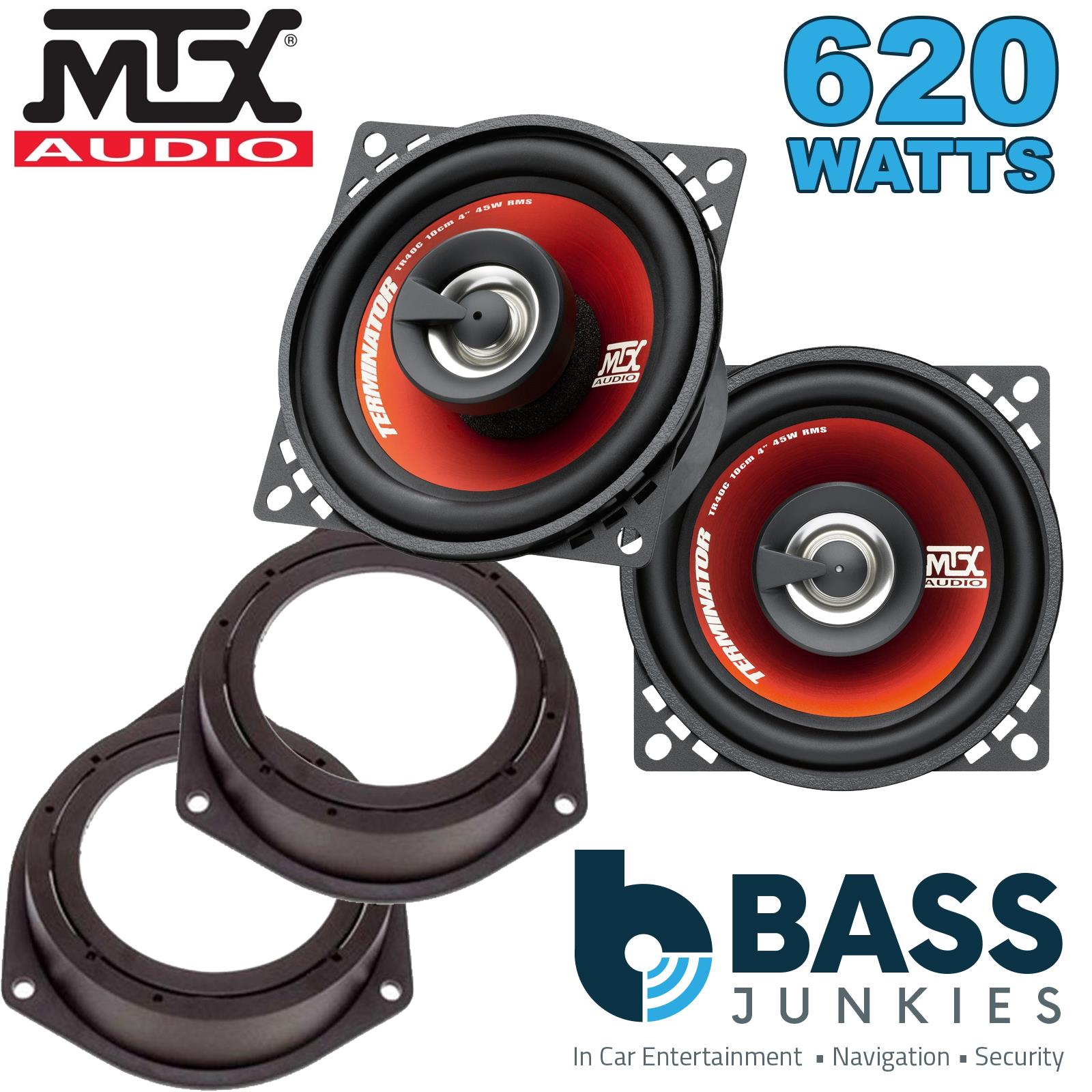 MTX TR40C 100mm/10cm/4" 2-Way Coaxial Car speakers (Per Pair Max 620|90 watts RMS) Fits Vauxhall Astra 2005-10 | Corsa 06-14