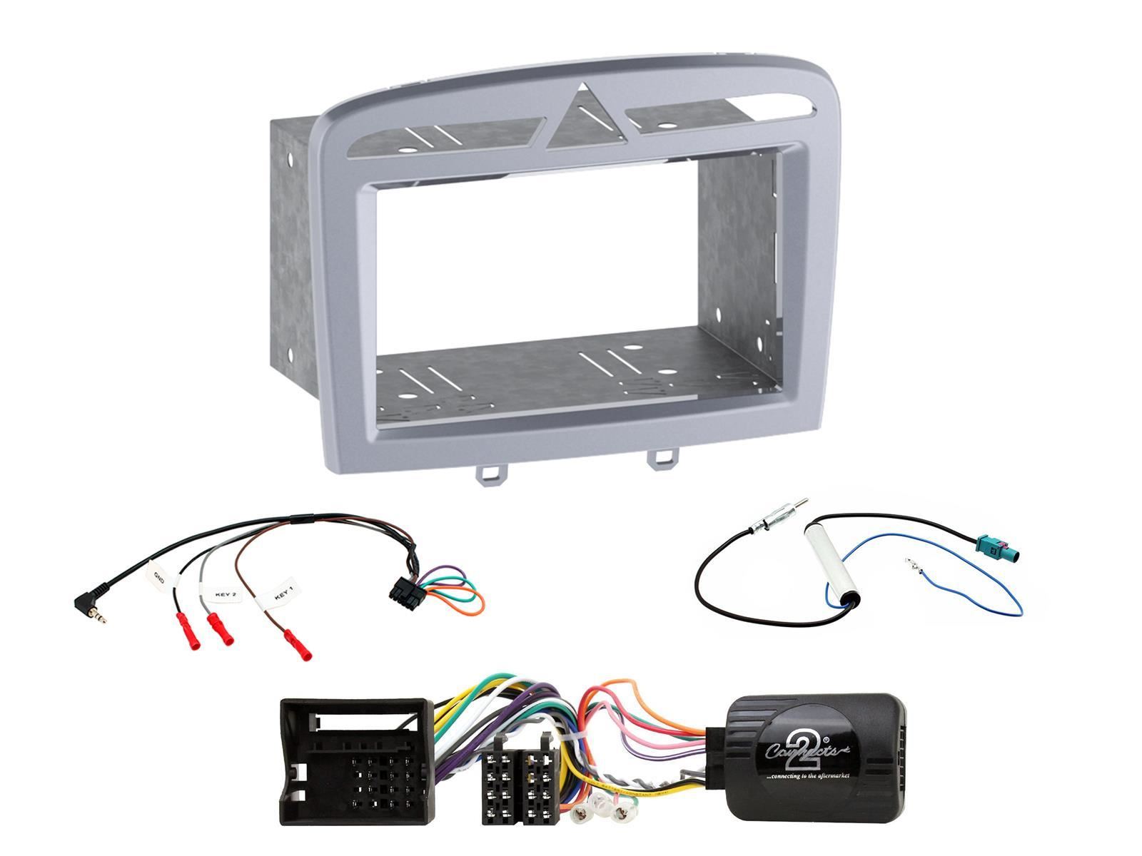 Connects2 CTKPE06 - Peugeot 308 2007 Onwards Double Din Fascia & Steering Wheel Interface Installation Kit