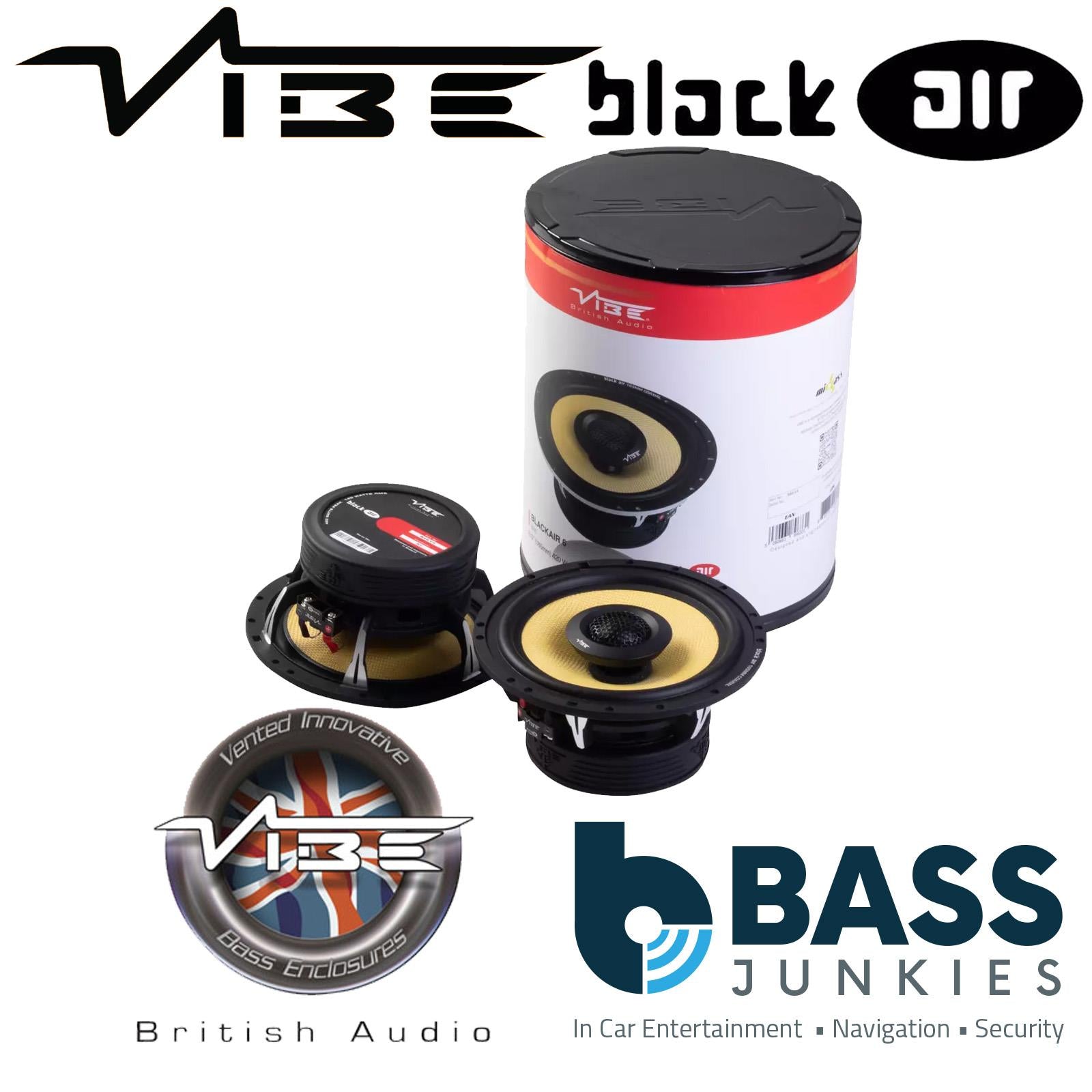 VIBE BA6-V4 – 840 Watts a Pair Blackair 6.5" 2 Way Coaxial Car Door Speakers (Pair)