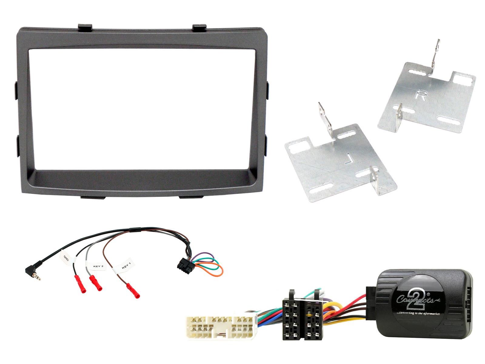 Grundig 6.8" Apple Android Double Din Stereo Fitting Kit + Steering Wheel Stalk Controls to fit SsangYong Rodius 2013-18