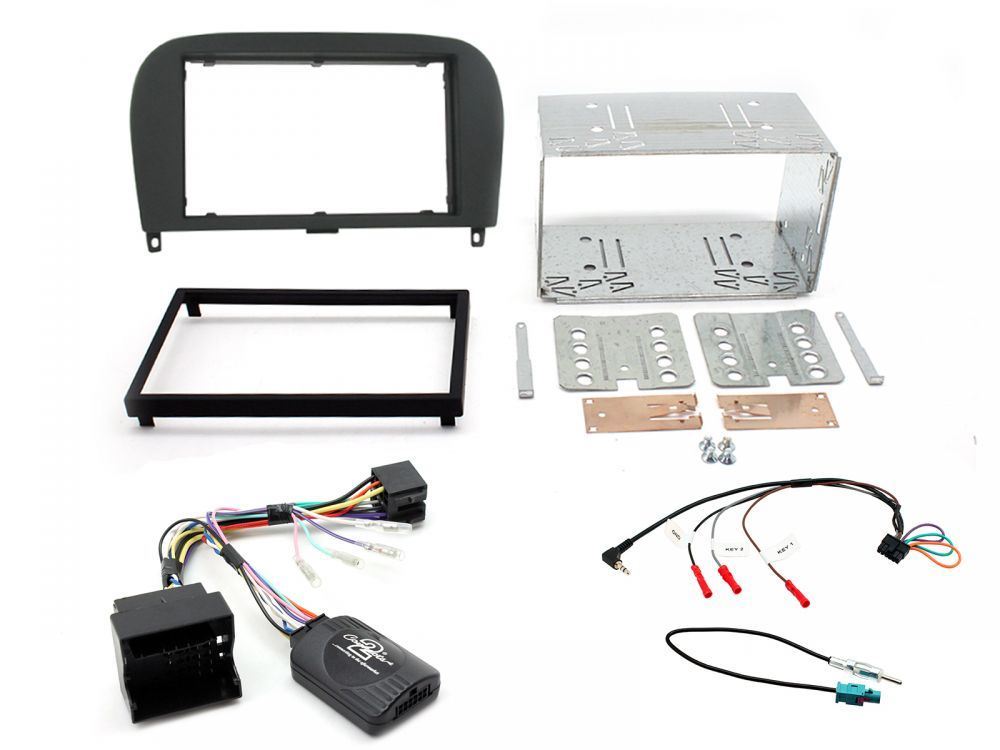 Connects2 CTKMB08 - Mercedes Benz SL R320 2004 - 2014 Double Din Fascia & Steering Wheel Interface Installation Kit