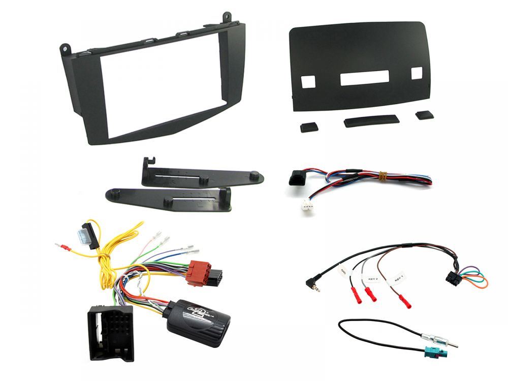Connects2 CTKMB04 - Mercedes Benz C Class W204 2007 - 2011 Double Din Fascia & Steering Wheel Interface Installation Kit