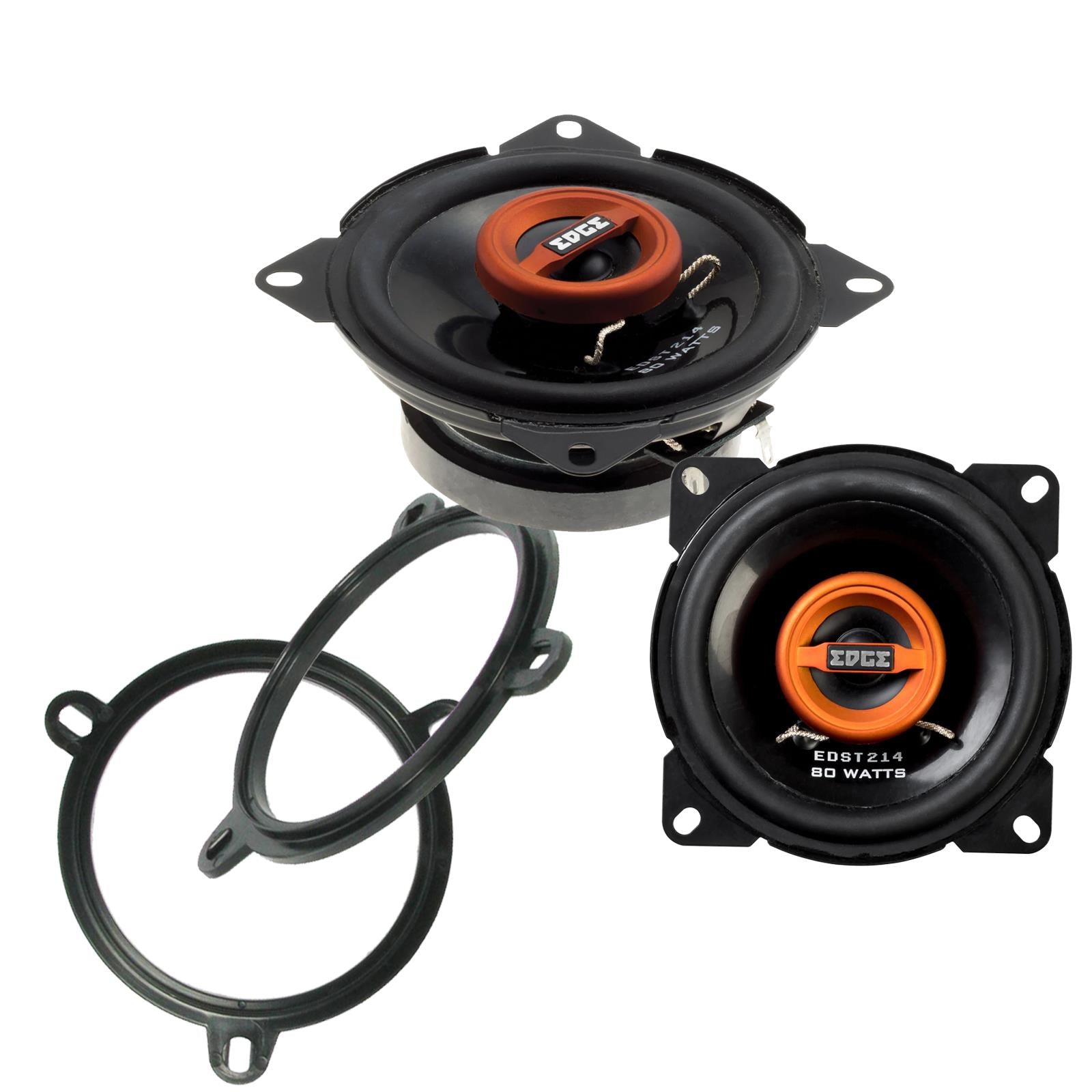 Edge EDST214 100mm/10cm/4" 2-Way Coaxial Car speakers (Per Pair Max 160|40 watts RMS) Fits Honda HR-V 2001-05