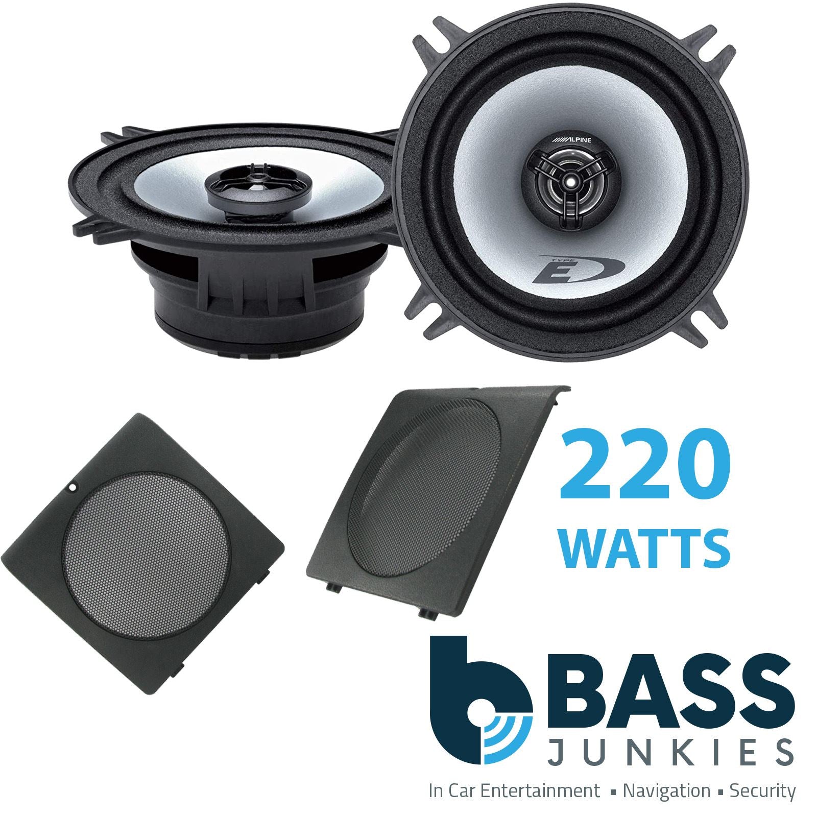 Alpine SXE-1325S 2-Way 130mm/13cm/5.25" Coaxial Speakers (Per Pair 400 Watts) Fits VW Golf 1983-92 | Jetta 83-92