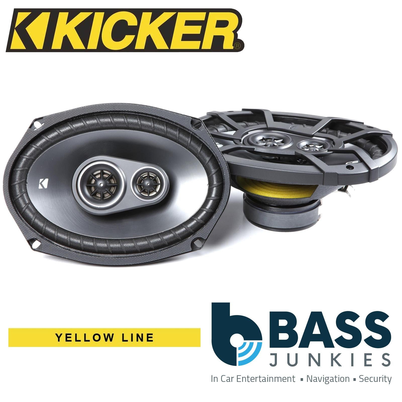 Kicker CSC6934 - 6" x 9" 160 x 230mm 450 Watts 3 Way Car Triaxial Rear Oval Shape Speakers