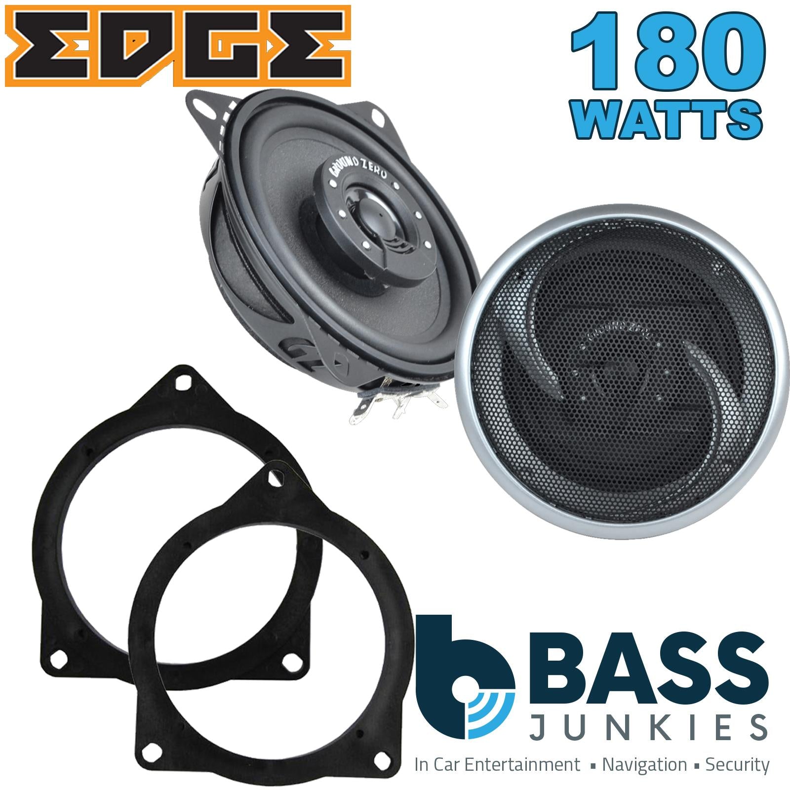 Ground Zero GZIF 4001FX 100mm/10cm/4" 2-Way Coaxial Car speakers (Per Pair Max 180|100 watts RMS) Fits BMW 3-Series 2011-19 | 4-Series 13-20 | 5-Series 03-10