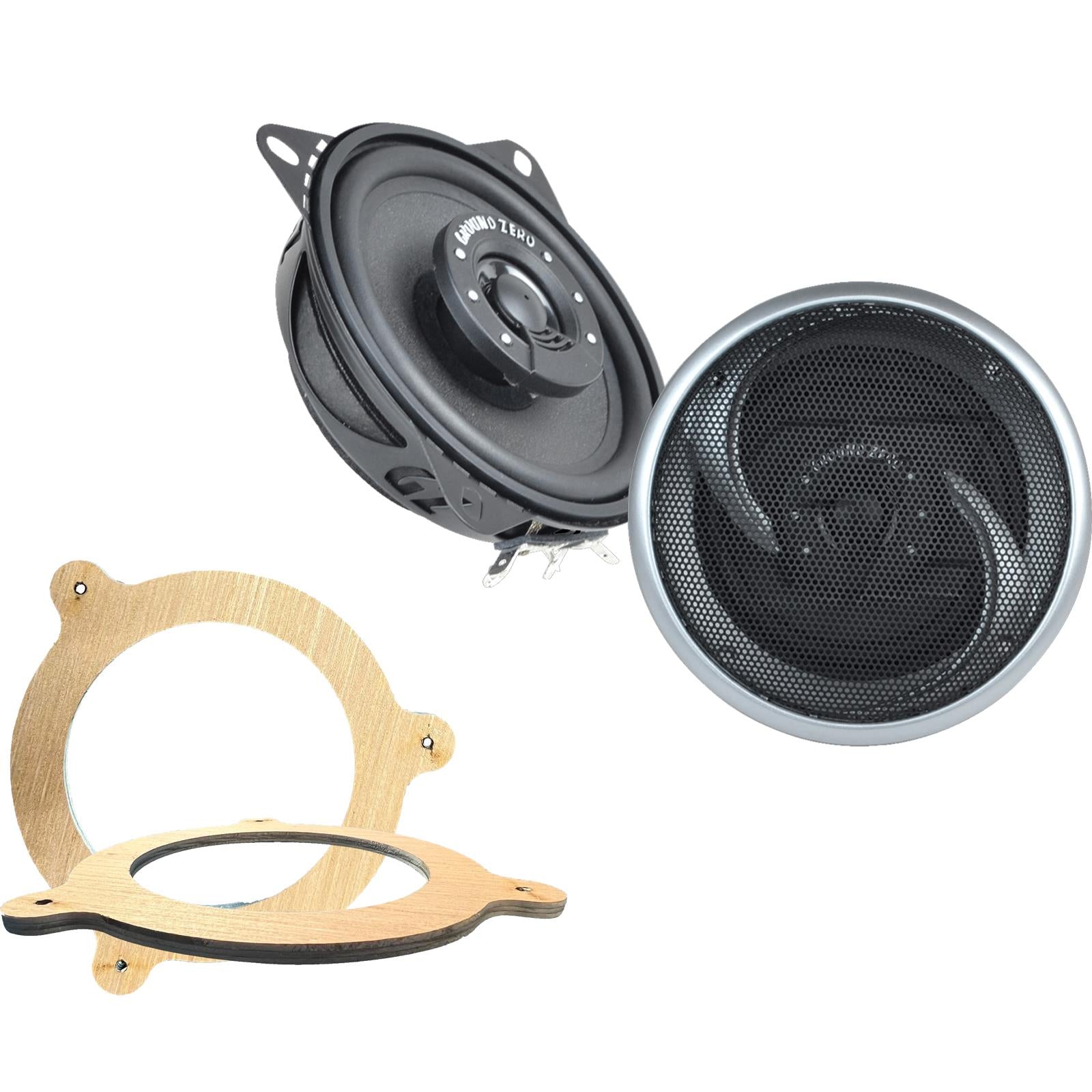 Ground Zero GZIF 4001FX 100mm/10cm/4" 2-Way Coaxial Car speakers (Per Pair Max 180|100 watts RMS) Fits BMW 3-Series (Convertible) 1998-06