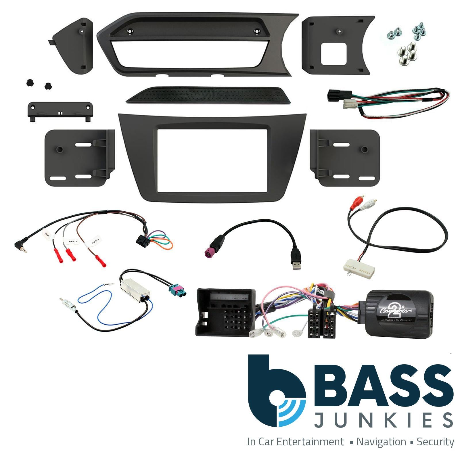 Connects 2 CTKMB14 - Mercedes C-Class 2012 - 2014 Double Din Facia & Steering wheel Interface Fitting Installation Kit