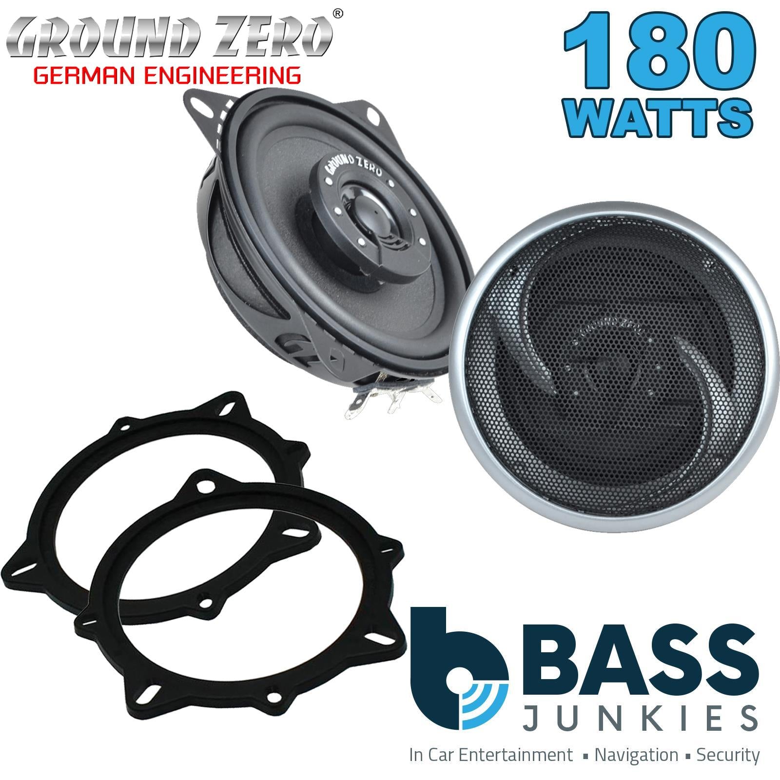 Ground Zero GZIF 4001FX 100mm/10cm/4" 2-Way Coaxial Car speakers (Per Pair Max 180|100 watts RMS) Fits BMW 5-Series 2006-10 | X1 09-15 | X3 06-10 | X5 06-13 | 3-Series 05-12