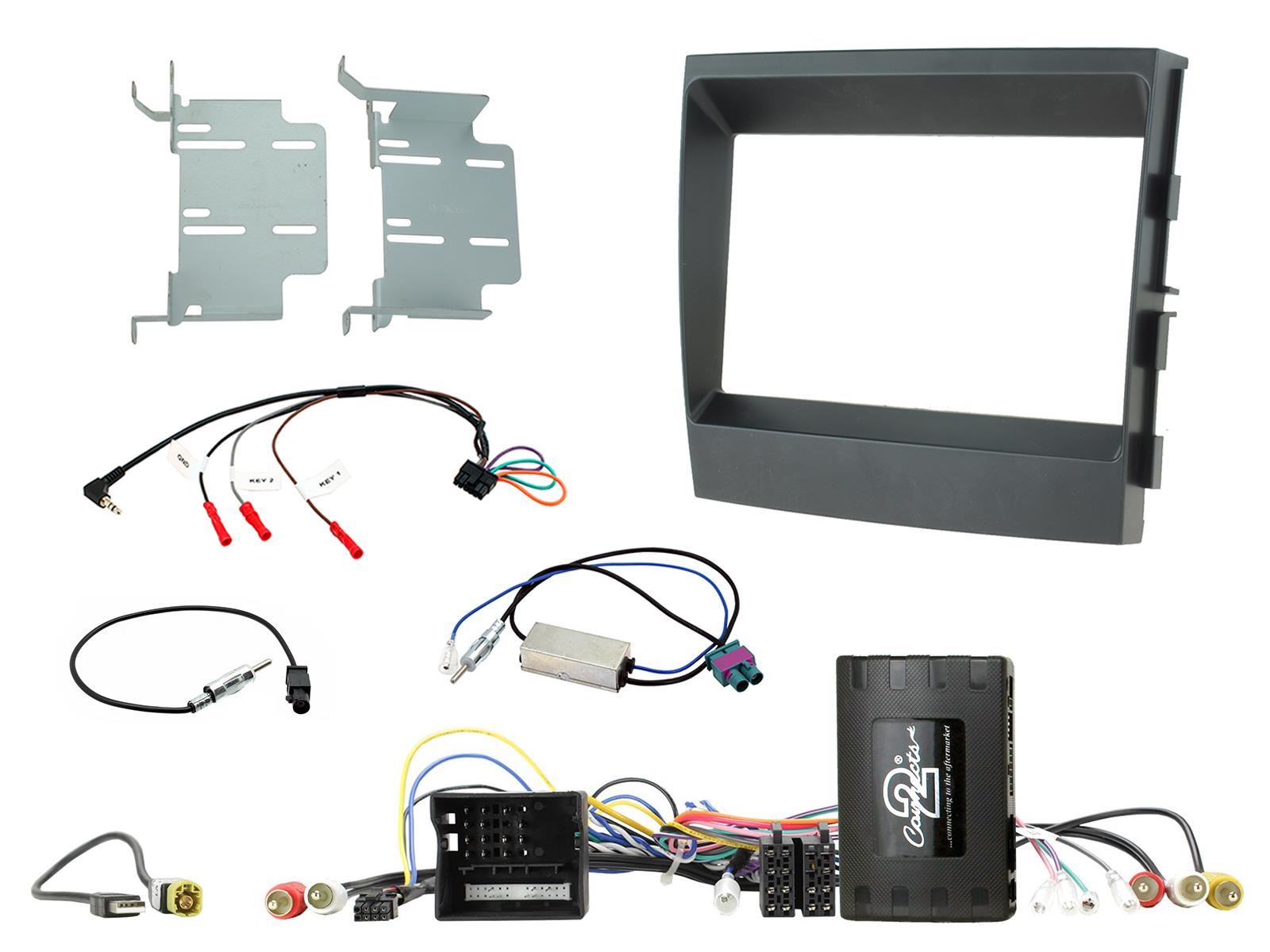 Grundig 6.8" Apple Android Double Din Stereo Fitting Kit + Steering Wheel Stalk Controls to fit Porsche Panamera 2009-16