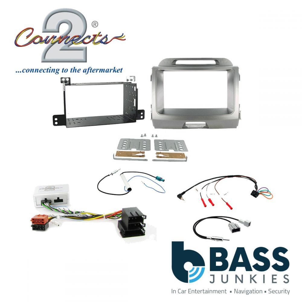 Connects2 CTKKI14 Kia Sportage 2010 Onwards Double Din Car Fascia Steering Wheel Interface Kit