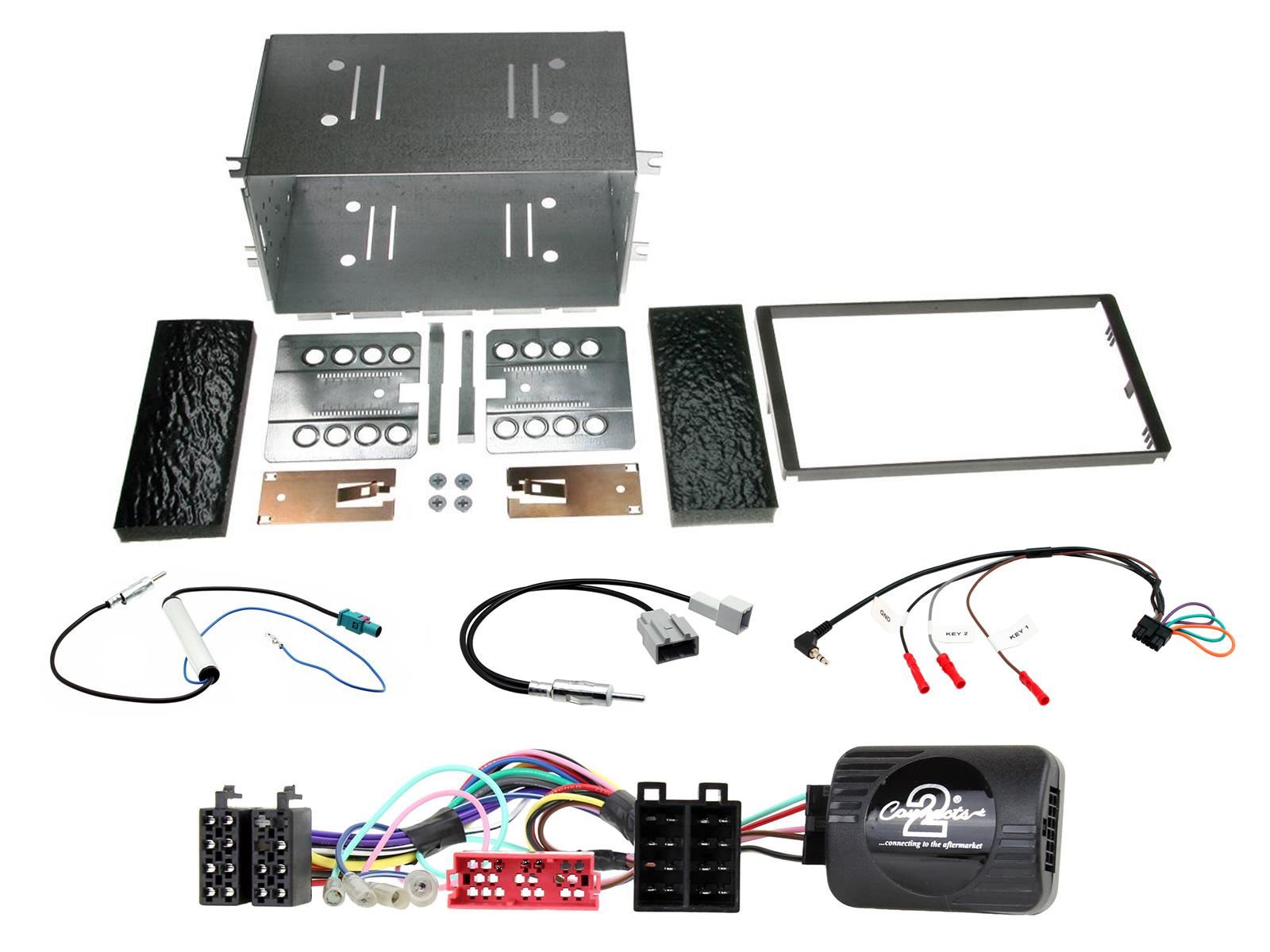 Grundig 6.8" Apple Android Double Din Stereo Fitting Kit + Steering Wheel Stalk Controls to fit Kia Magentis 2005-10