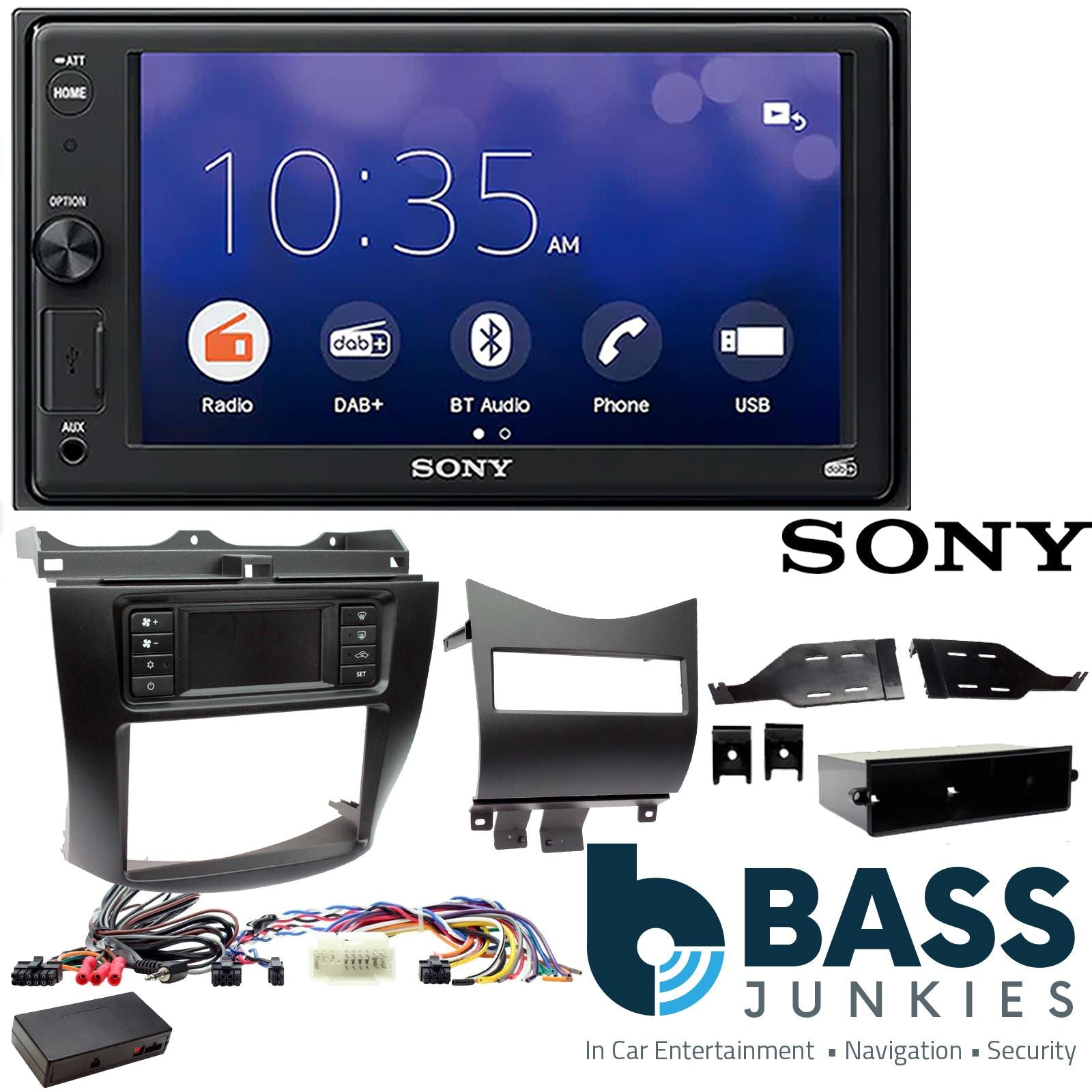 SONY XAV-1550D DAB+ Smart Bluetooth Car Radio + Stereo fitting kit + Steering Wheel Controls Loom for Honda Accord 2003-2007
