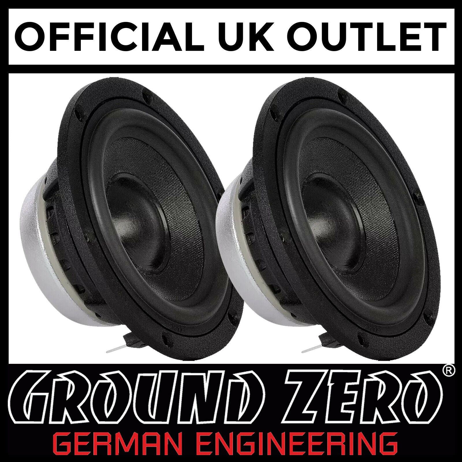 Ground Zero GZNM 80SQ -  3.12" Inch 80mm 100 Watts 4-Ohm Sound Quality Midrange Car Speaker