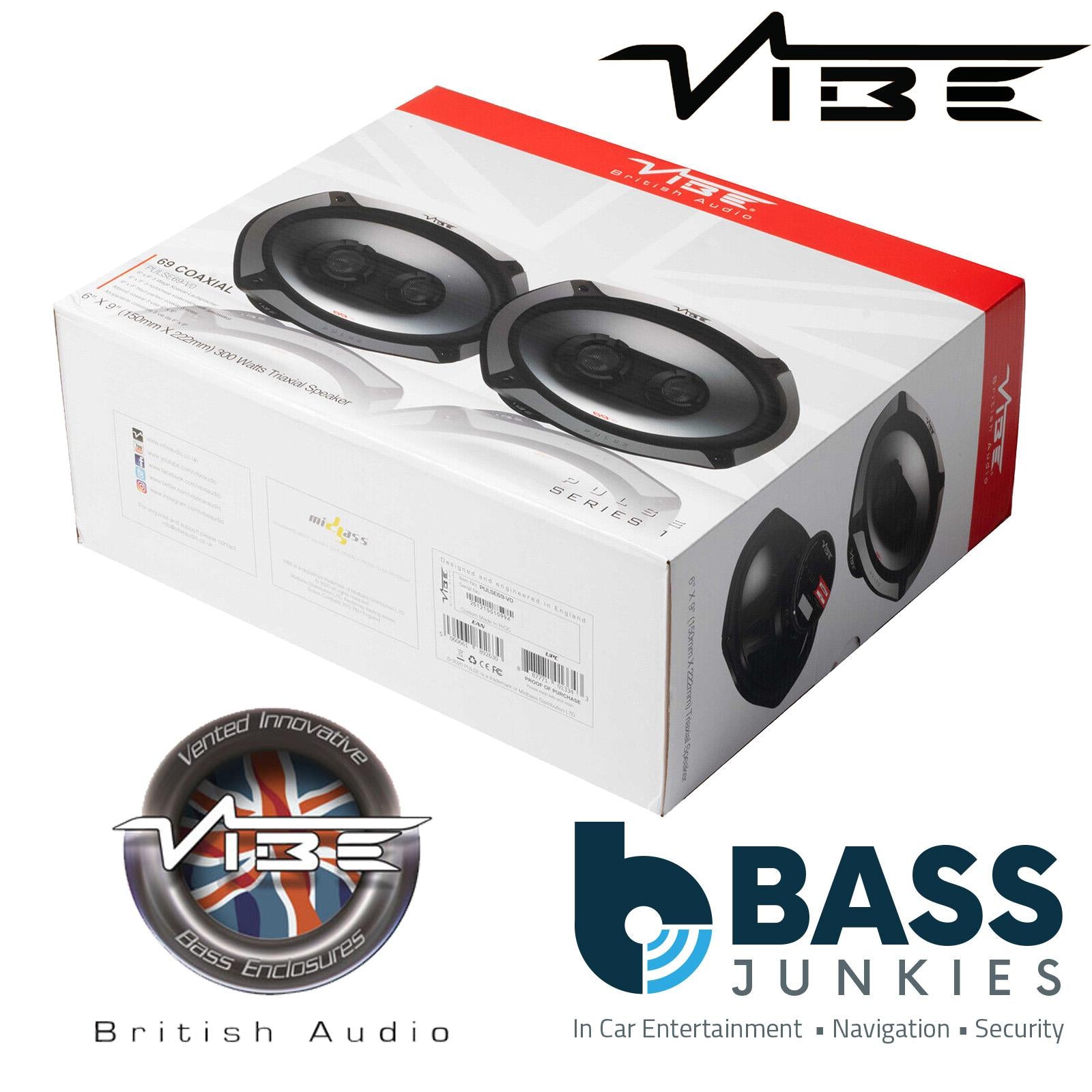 Vibe PULSE 69 3 Way 600 Watts a Pair 6x9" Car Van Truck Parcel Shelf Speakers
