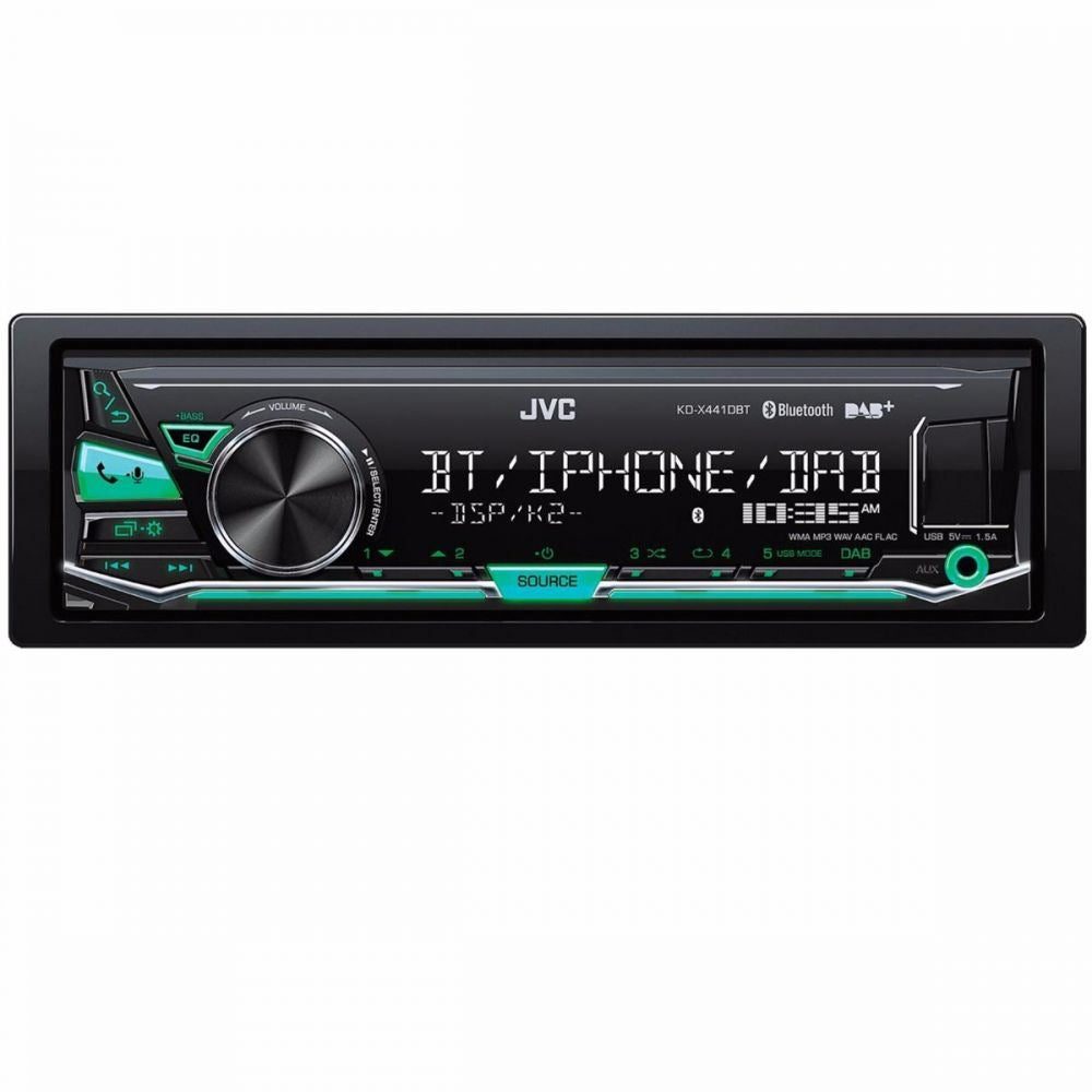 JVC KD-X441DBT - Mechless DAB, Bluetooth, Front USB, Aux, AM/FM Radio Tuner, Variable illumination, Android iPod iPhone Control  Car Stereo