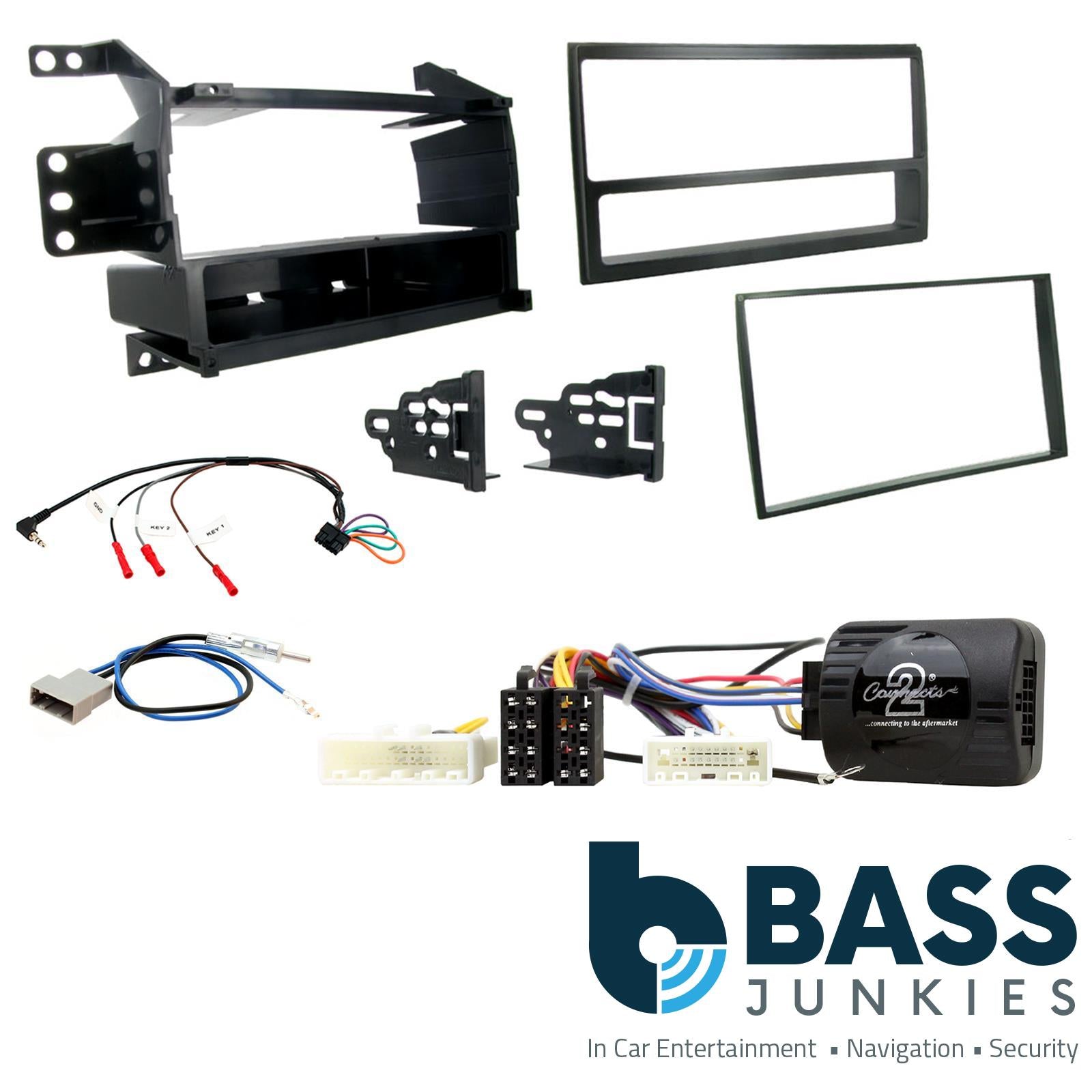 Double Din Stereo Fitting Kit + Steering Wheel Stalk Controls to fit Nissan Juke 2011-14