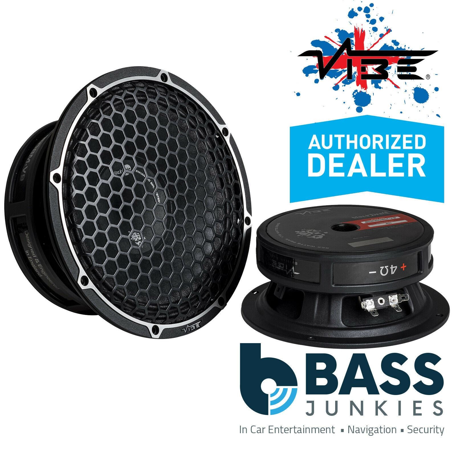 Vibe BDPRO8M-V9 - BlackDeath 8" 675 Watts Pro Audio Single Midrange Car Speaker