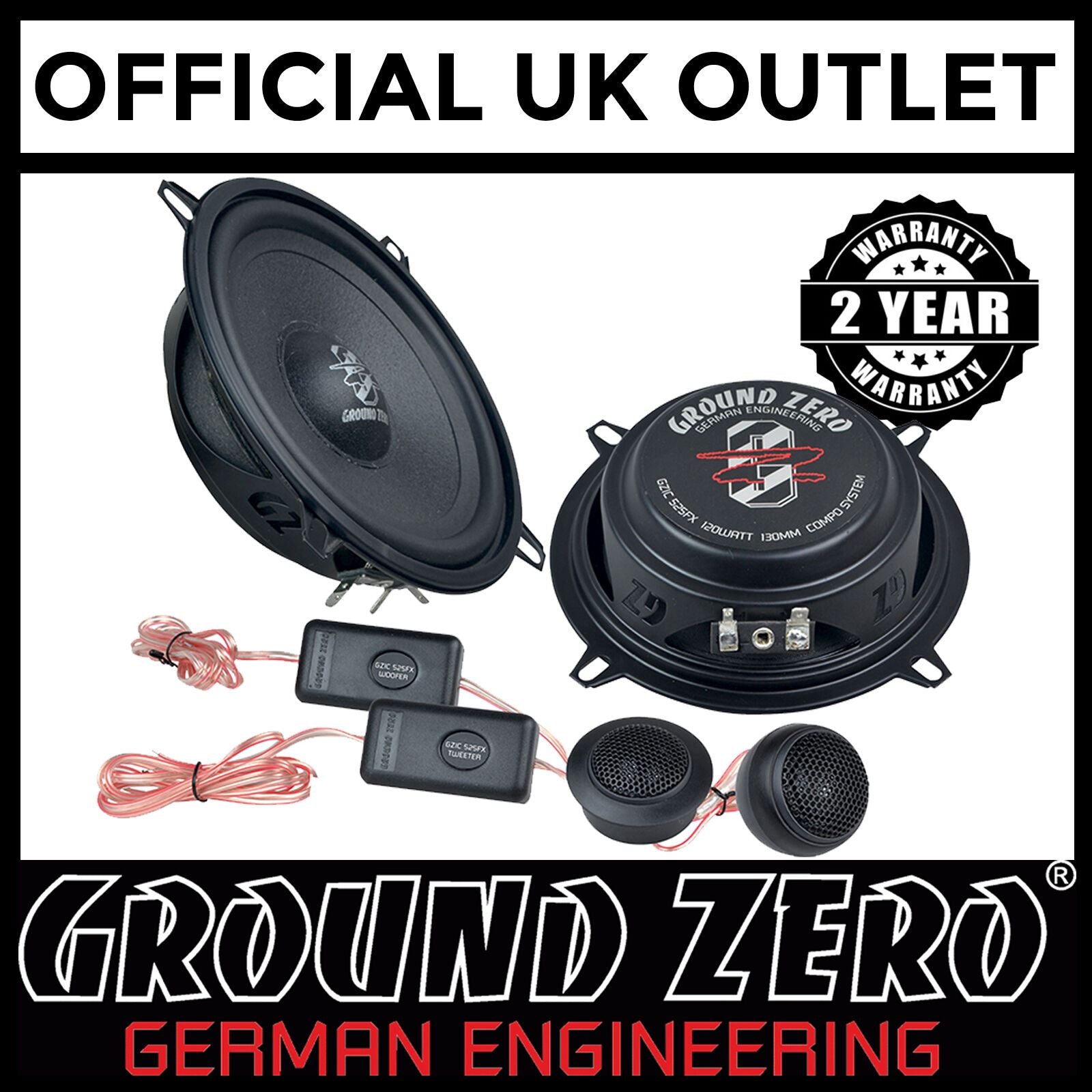 Ground Zero GZIC 525FX - 5.25" Inch 13cm 120 Watts 2-Way Component Car Speakers