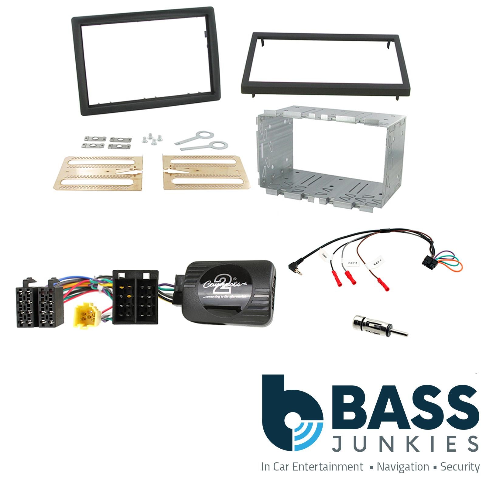 Connects2 CTKRT01 - Renault Megane 2006-2008 Double Din Fascia & Steering Wheel Interface Installation Kit