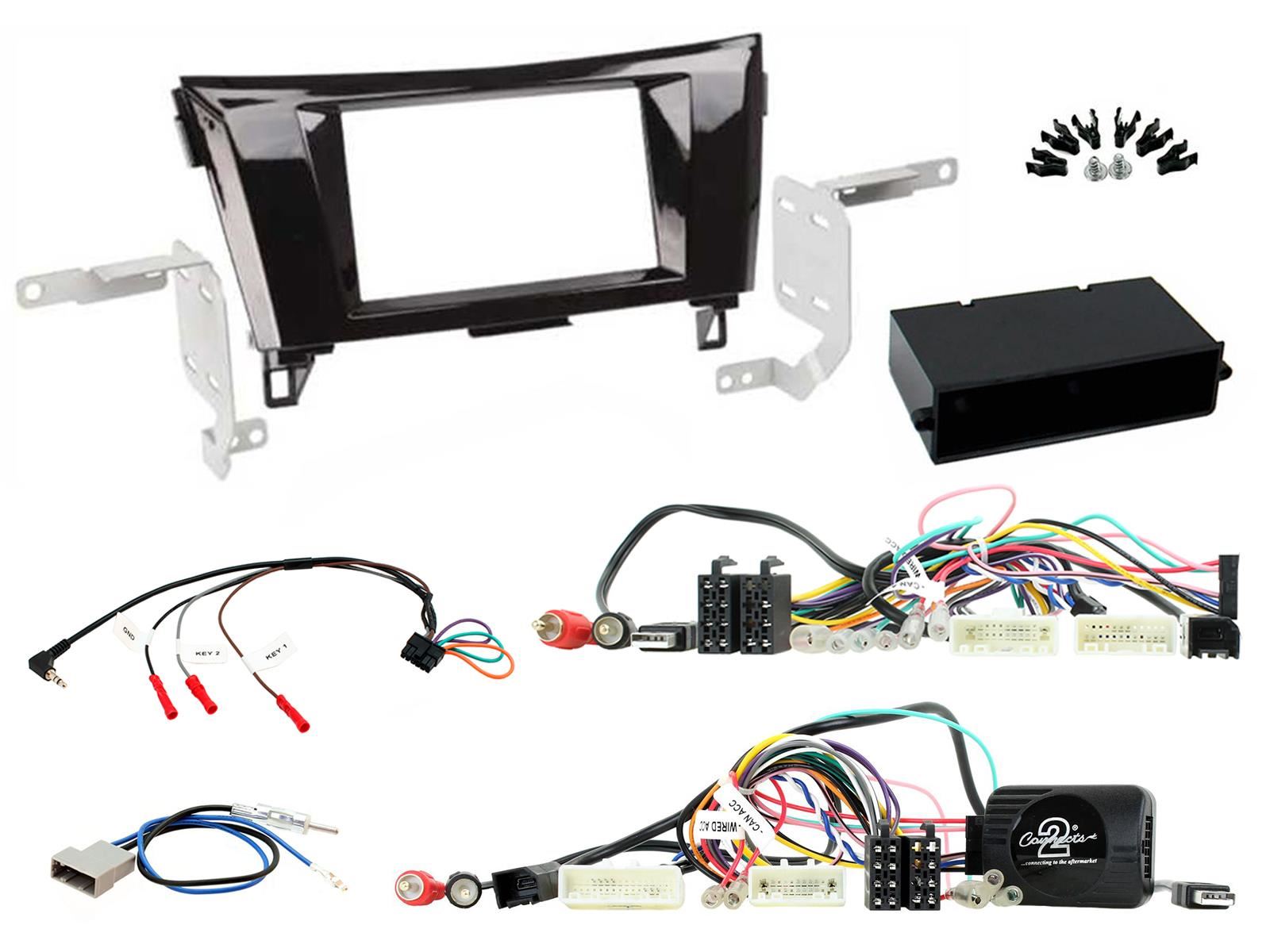 Connects2 CTKNS04 - Nissan Qashqai 2014 - 2016 Double Din Fascia & Steering Wheel Interface Installation Kit