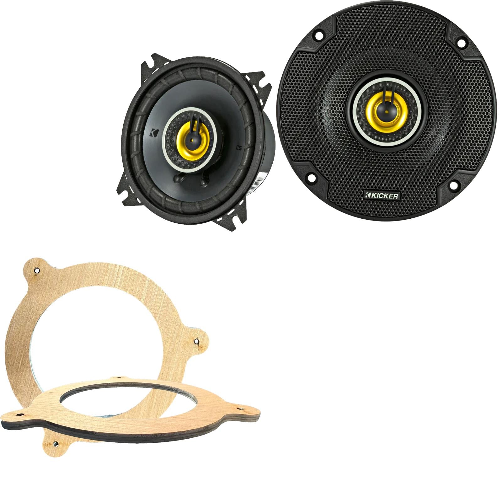 Kicker CSC44 100mm/10cm/4" 2-Way Coaxial Car speakers (Per Pair Max 300|100 watts RMS) Fits BMW 3-Series (Convertible) 1998-06