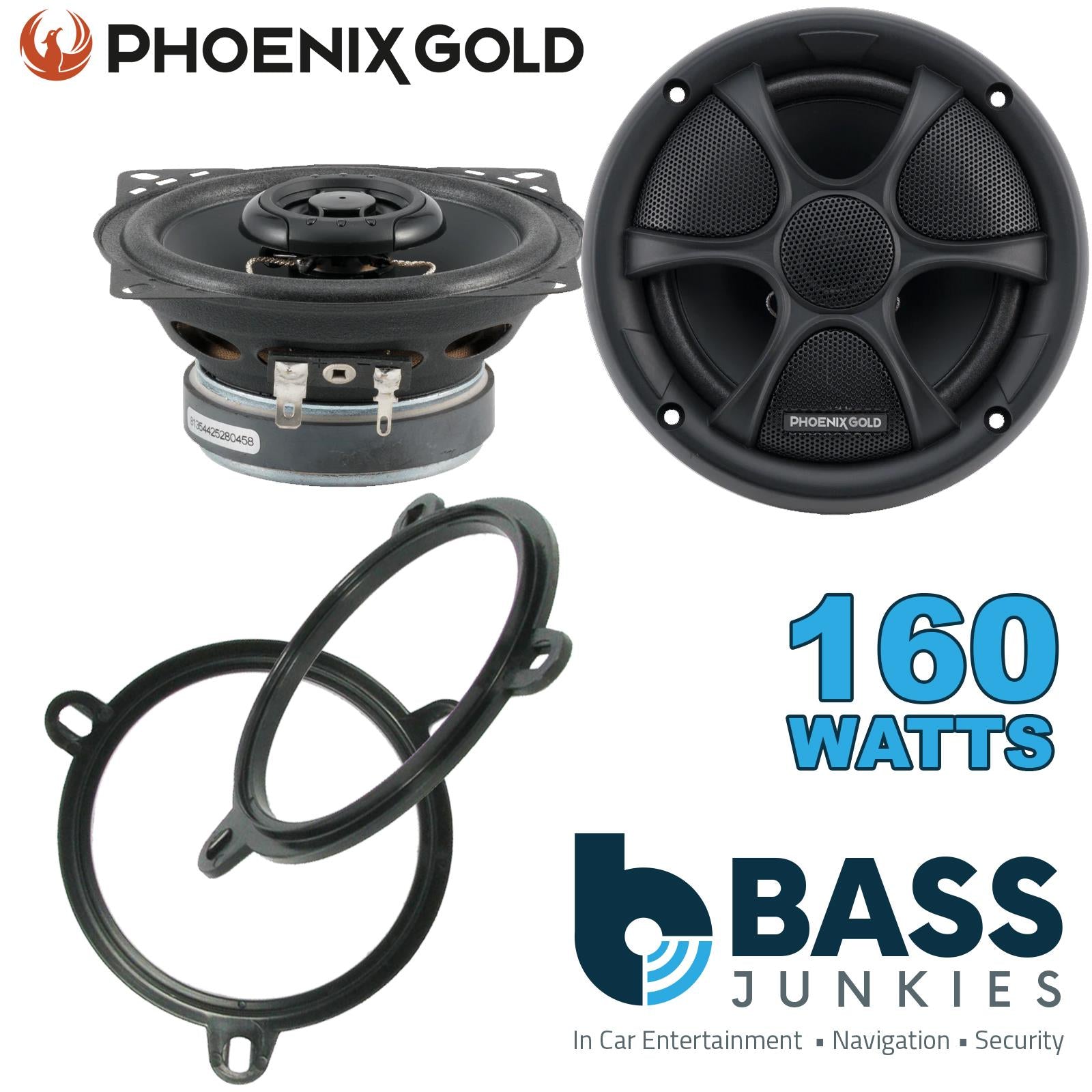 Phoenix Gold RX4CX 100mm/10cm/4" 2-Way Coaxial Car speakers (Per Pair Max 160|80 watts RMS) Fits Honda HR-V 2001-05