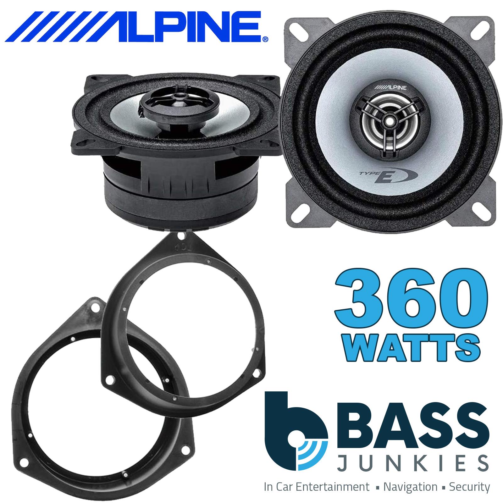 Alpine SXE-1025S 100mm/10cm/4" 2-Way Coaxial Car speakers (Per Pair Max 360|50 watts RMS) Fits Fiat Qubo 2008-18 | Fiorino 08-21