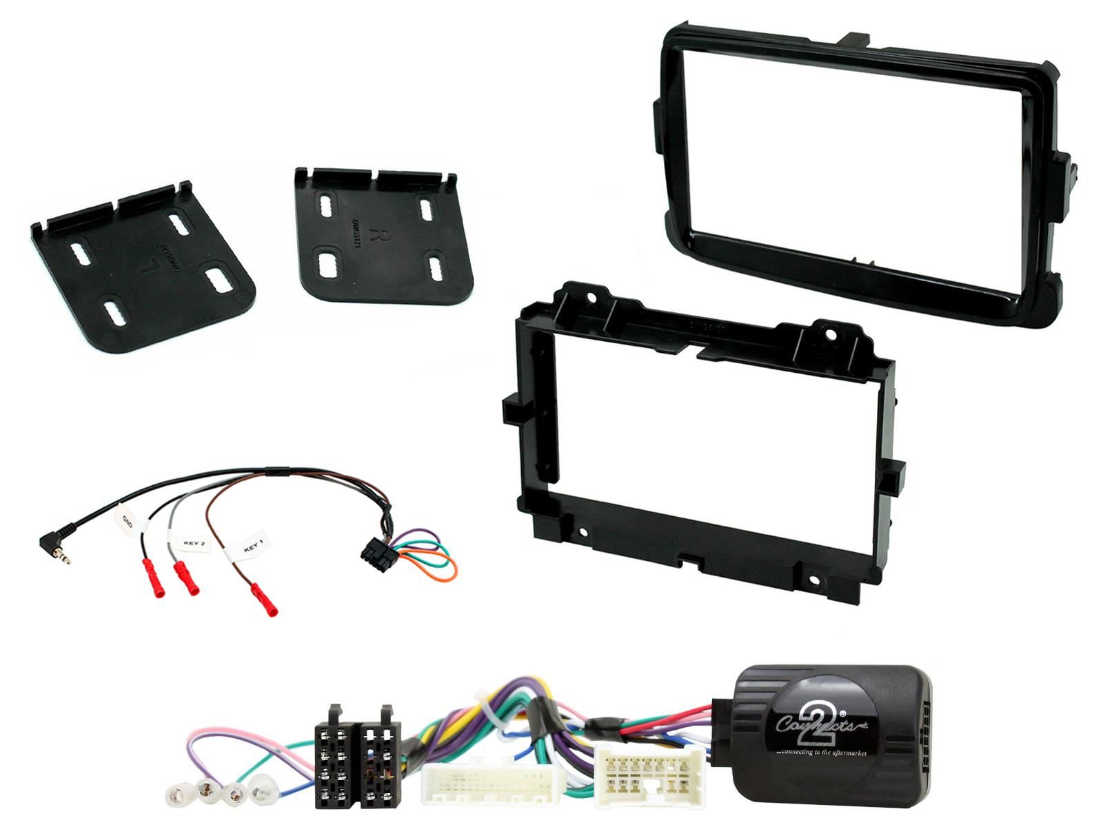 SONY 6.2" Screen Blutooth Double Din Stereo Fitting Kit + Steering Wheel Stalk Controls to fit Renault Captur 2013-17