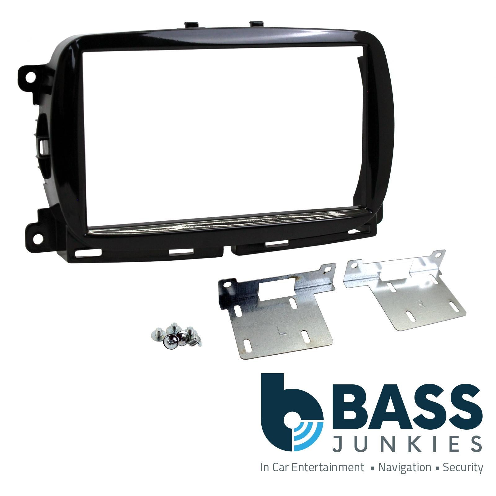 Double Din Stereo Fitting Kit + Steering Wheel Stalk Controls to fit Fiat 500 2015-2021