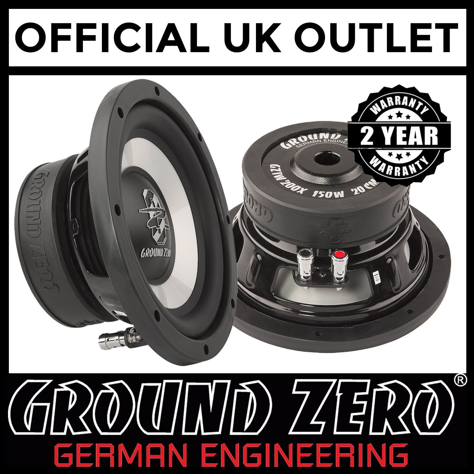 Ground Zero GZIW 200X-II - 8" Inch 20cm 150 Watts 4 Ohm Car Sub Subwoofer