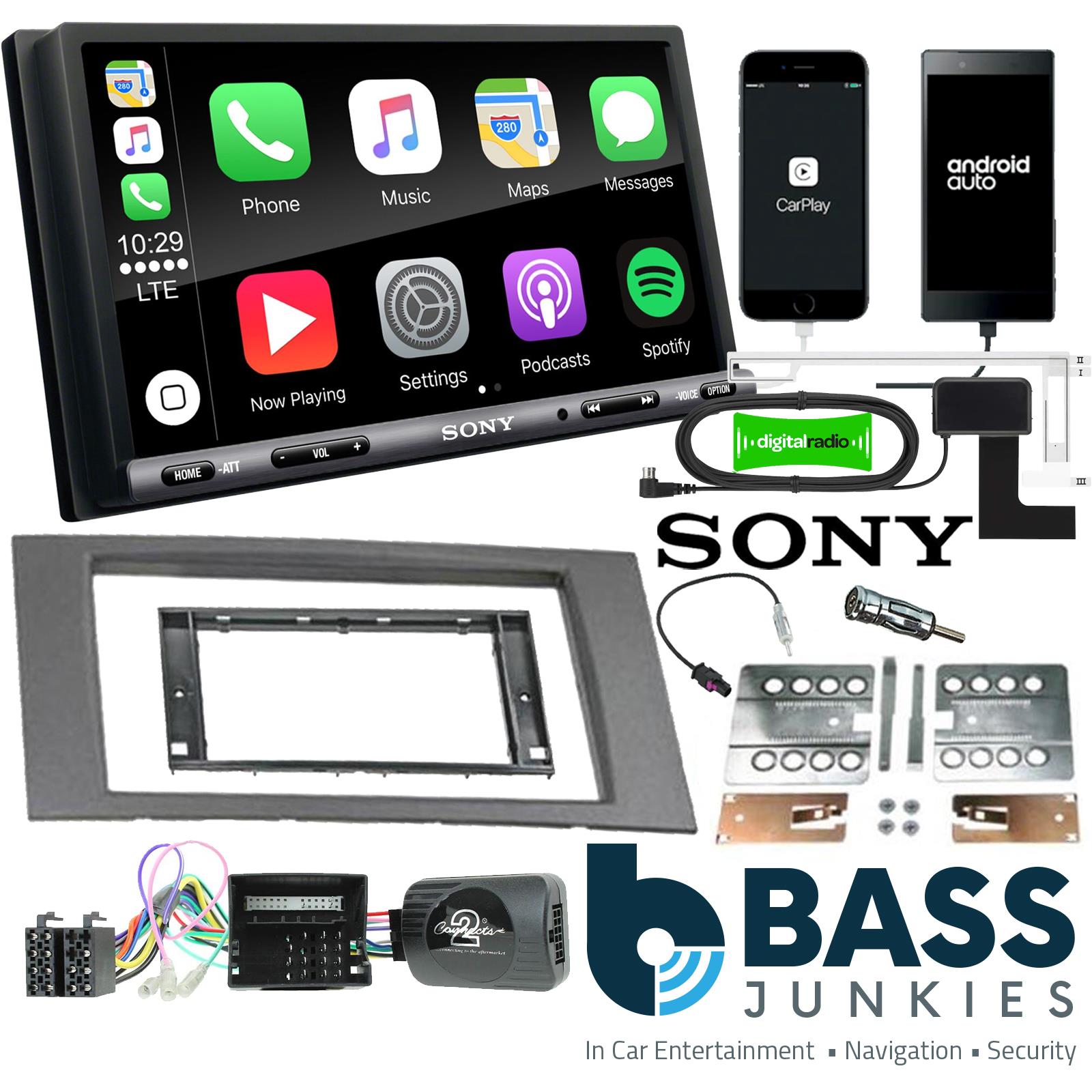 SONY DAB+ Apple | Android Double Din Stereo & Fitting Kit + Steering Wheel Stalk Controls to fit Ford Galaxy 06-15 | Fiesta 05-08 | Focus 04-07 | Fusion 05-12 | Kuga 08-12 | Transit 06-13