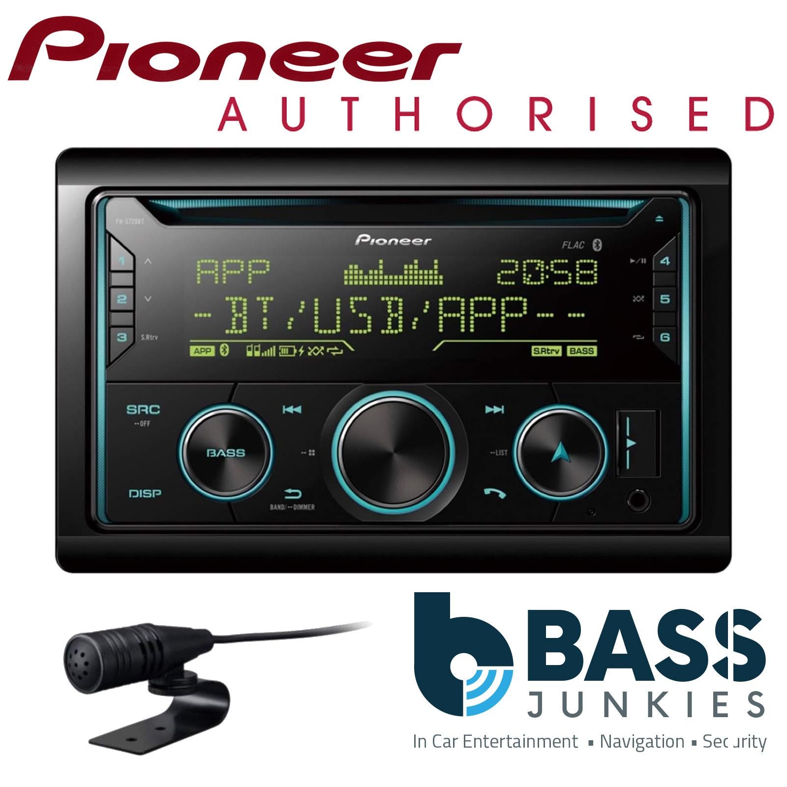 Pioneer FH-S720BT - CD MP3 USB AUX Bluetooth iPhone Android Spotify  50 x 4 Watts Double Din Car Stereo