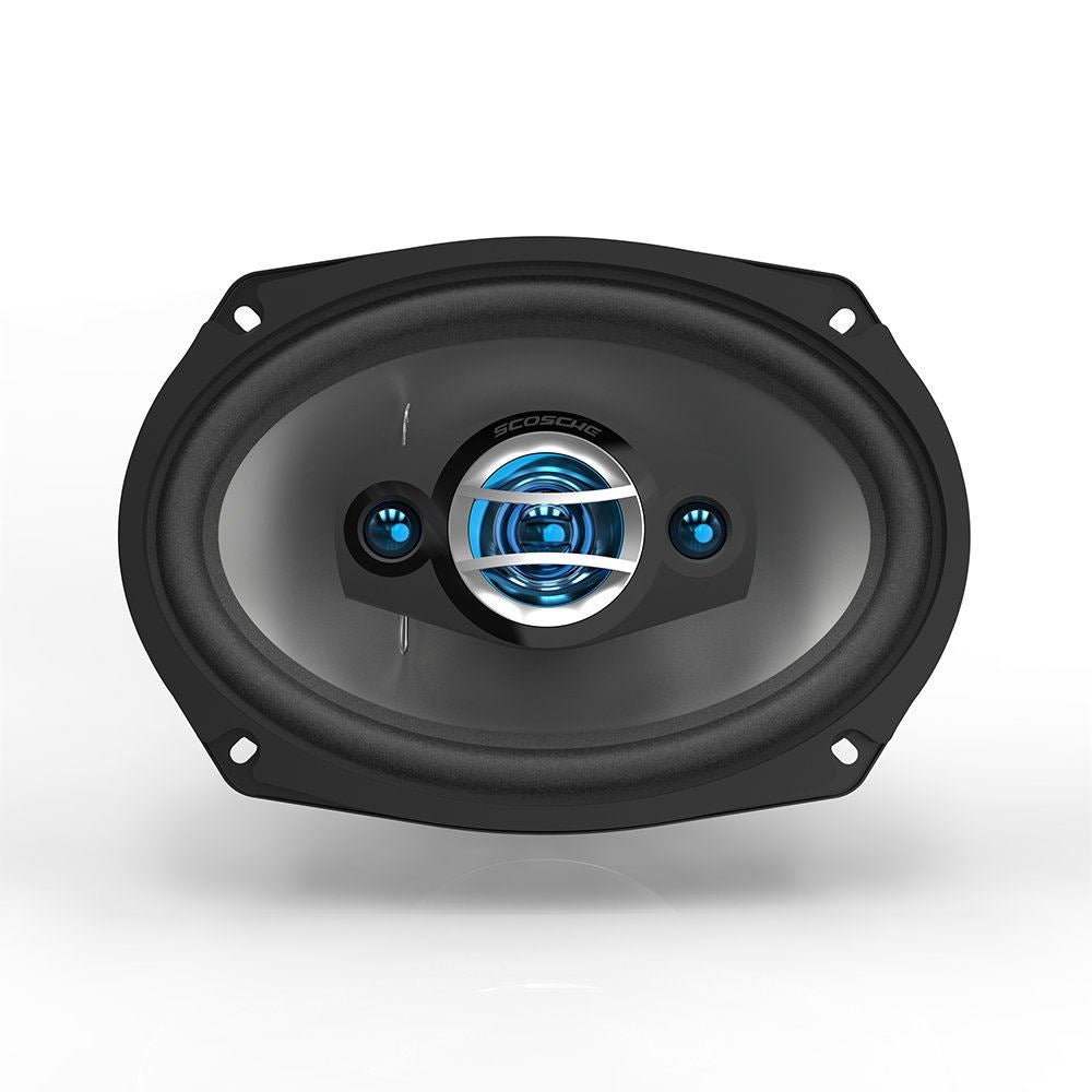 SCOSCHE HD6904 600 Watts a Pair 4 Way 6x9 Car Van Speakers Rear Shelf & Black Grilles