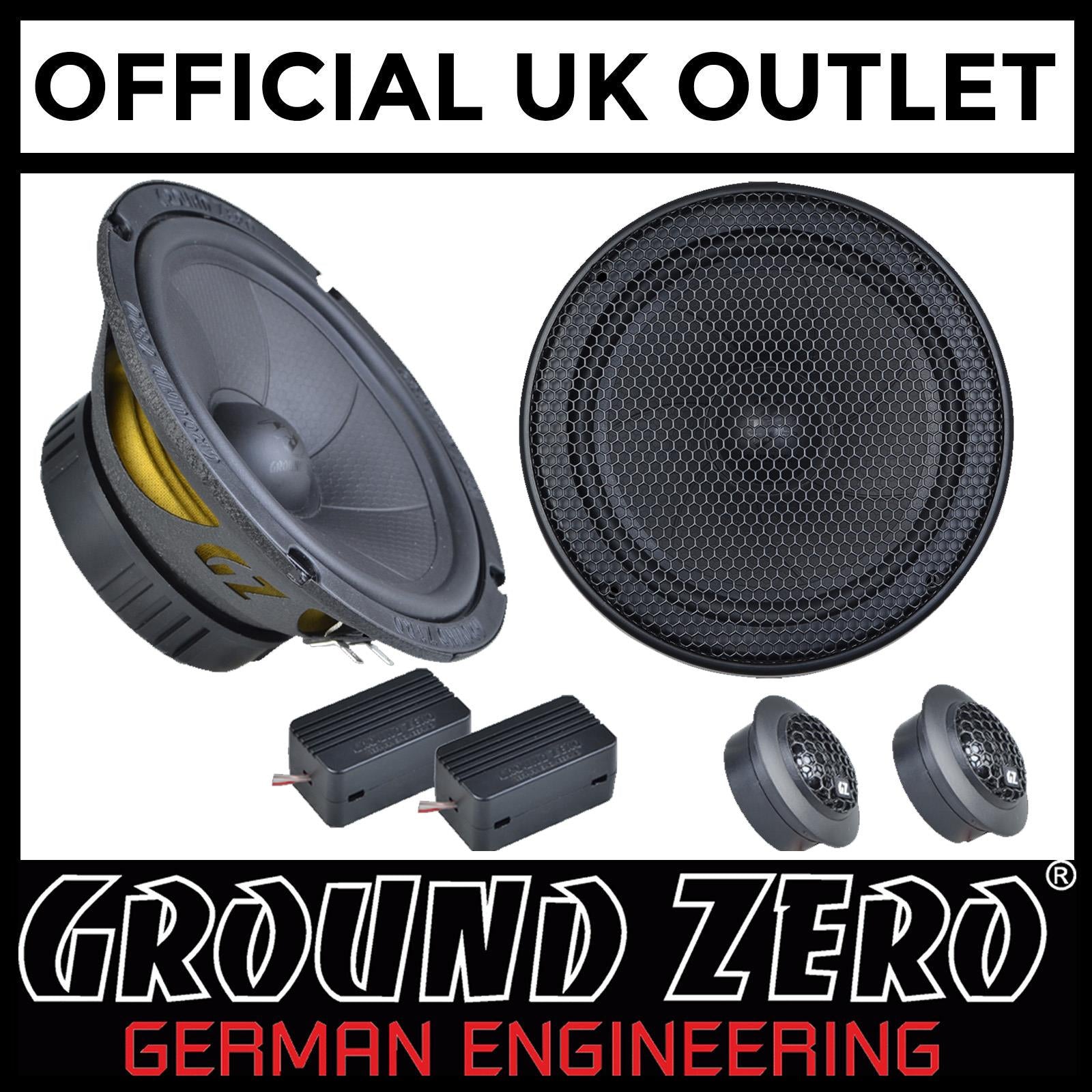 Ground Zero GZIC 16X - 6.5" Inch 16.5cm 150 Watts 2-Way Component Car Speakers