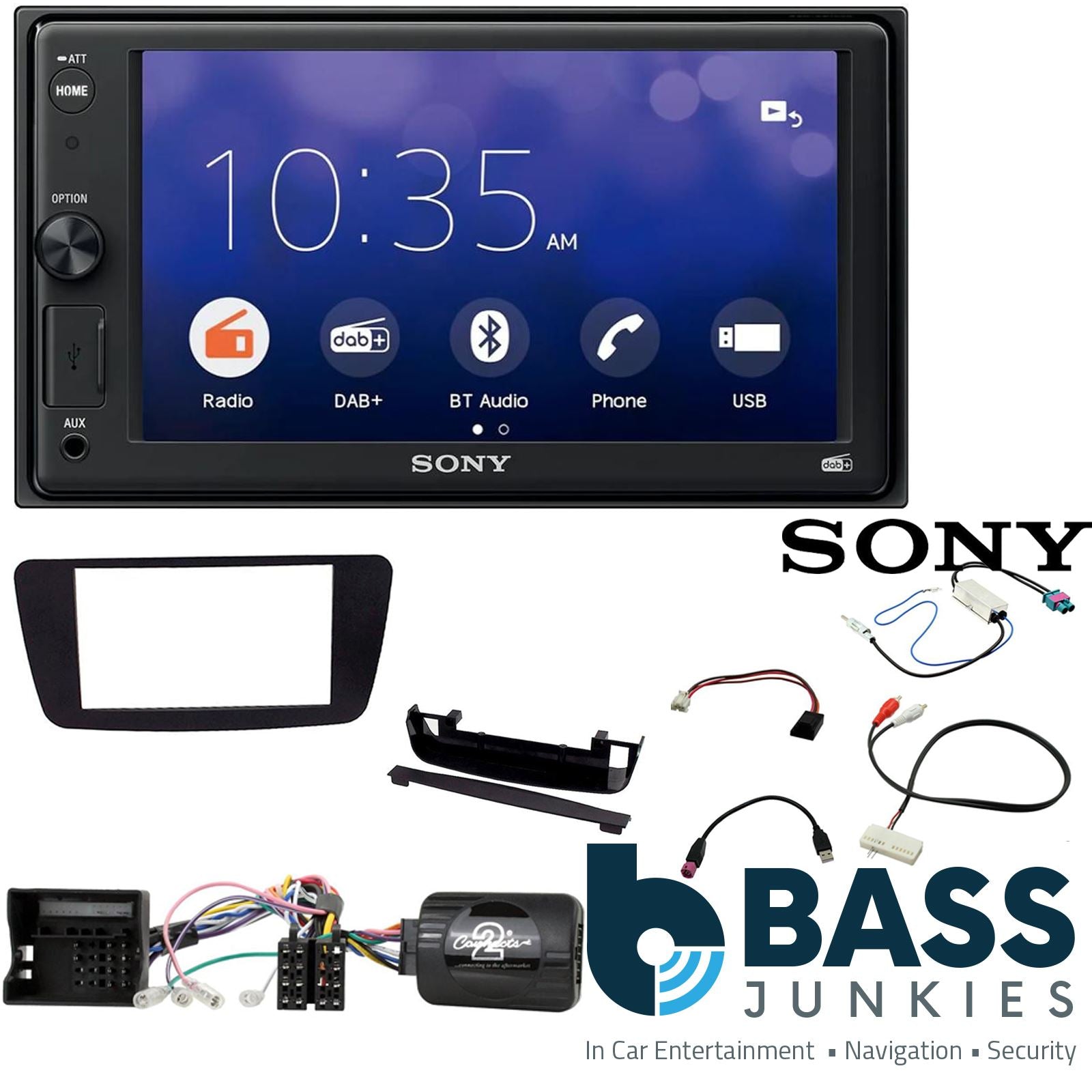 SONY XAV-1550D DAB+ Smart Bluetooth Car Radio + Stereo fitting kit + Steering Wheel Controls Loom for Mercedes A-Class 2013-2018 | Mercedes CLA 2015-2019 | Mercedes GLA 2015-2020